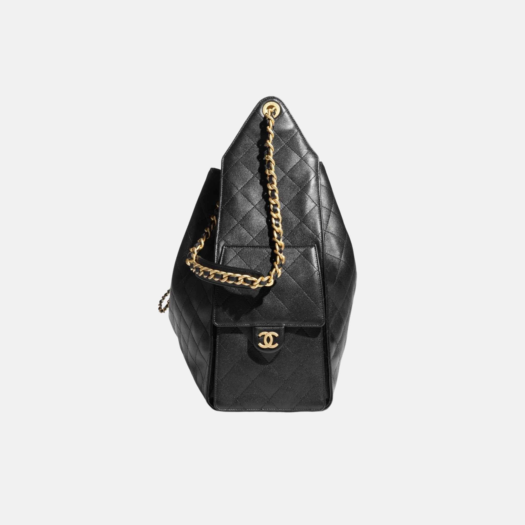 25 Large Handbag Grained Calfskin And Gold Tone Metal - Image 3