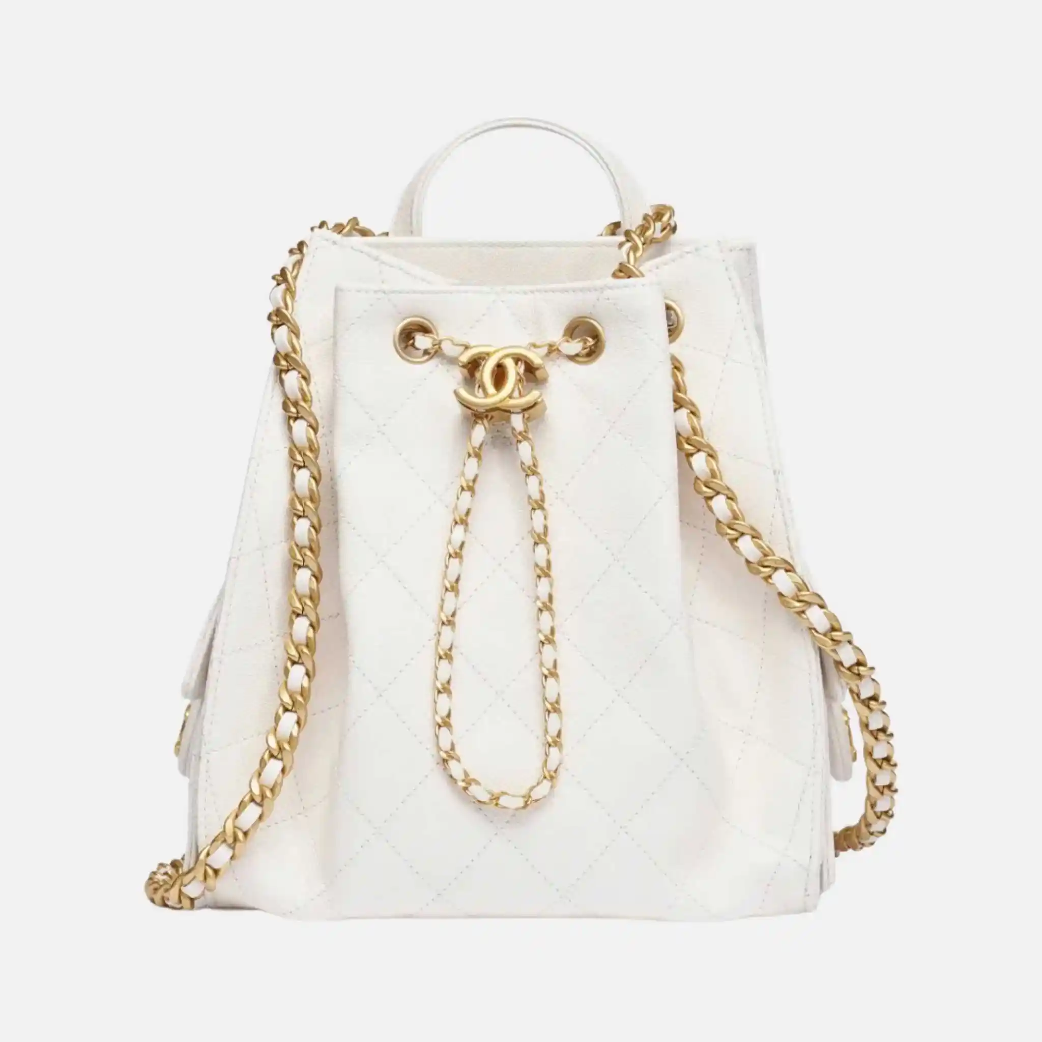 25 Medium Backpack Grained Calfskin Gold Tone Metal - Image 3