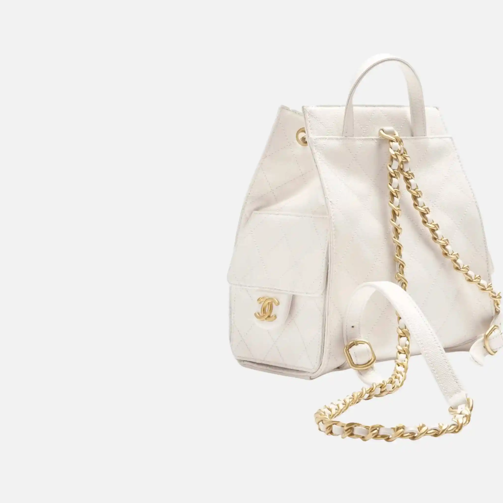 25 Medium Backpack Grained Calfskin Gold Tone Metal - Image 4