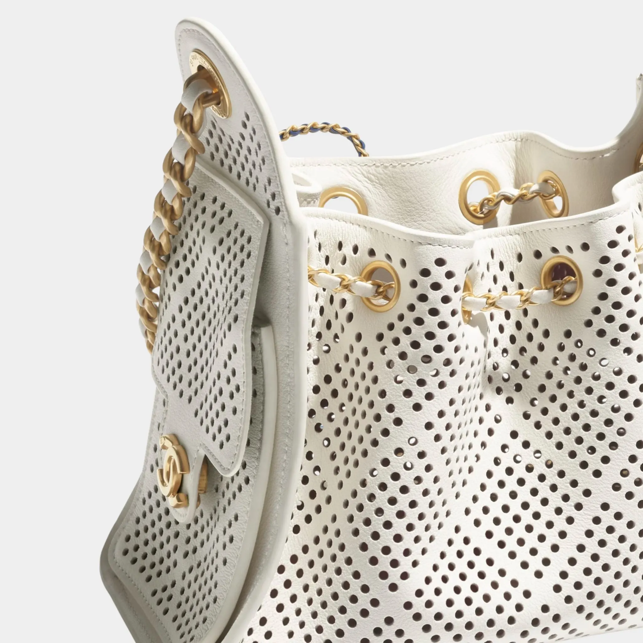 Chanel 25 Mini Handbag Perforated Calfskin & Gold Tone Metal - Image 3