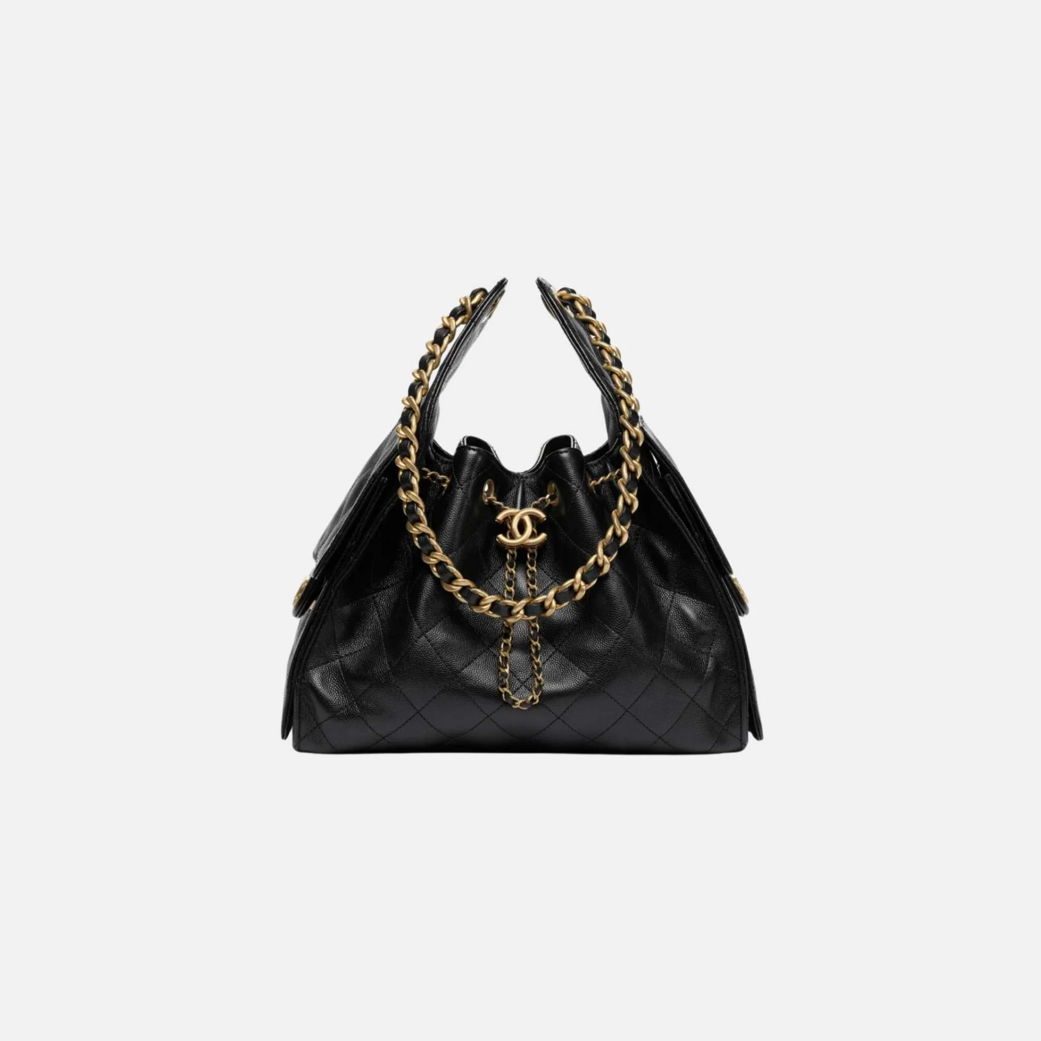 25 Small Handbag Grained Calfskin And Gold-Tone Metal