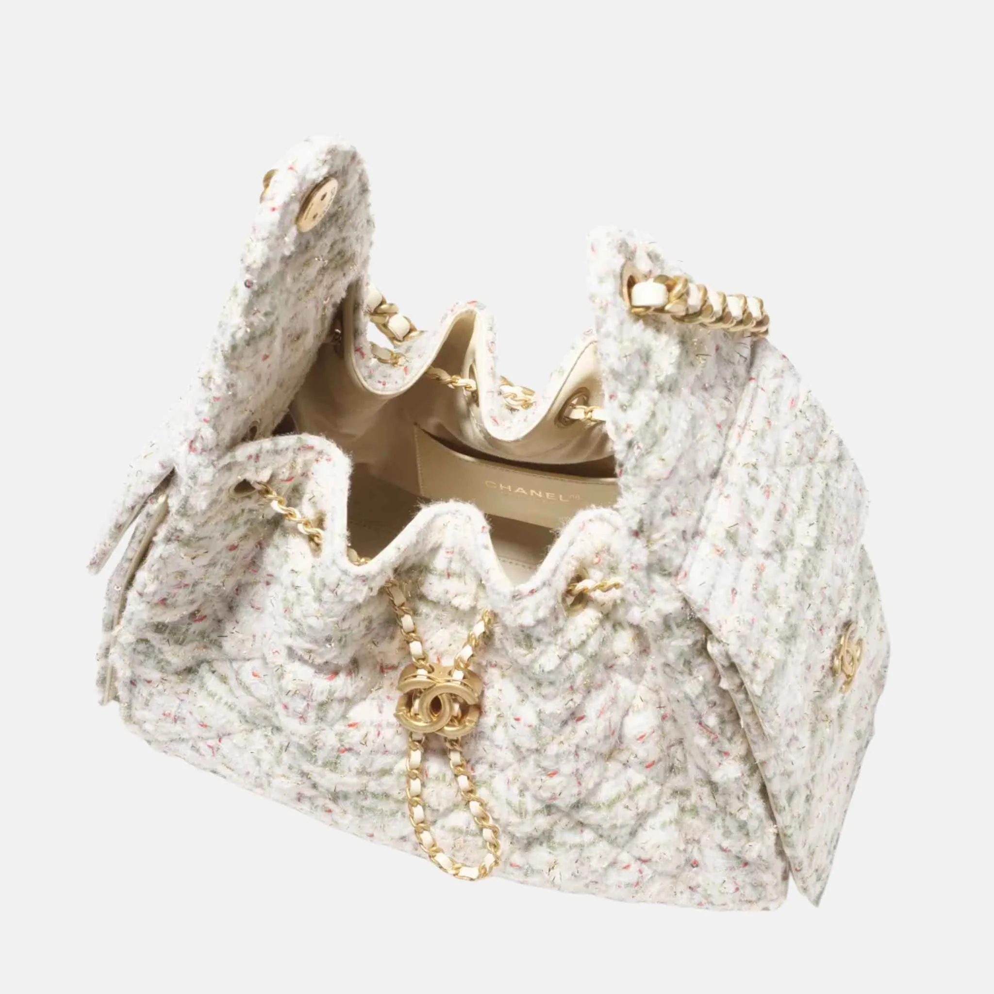 25 Small Handbag In Wool Tweed And Gold Tone Metal - Image 2