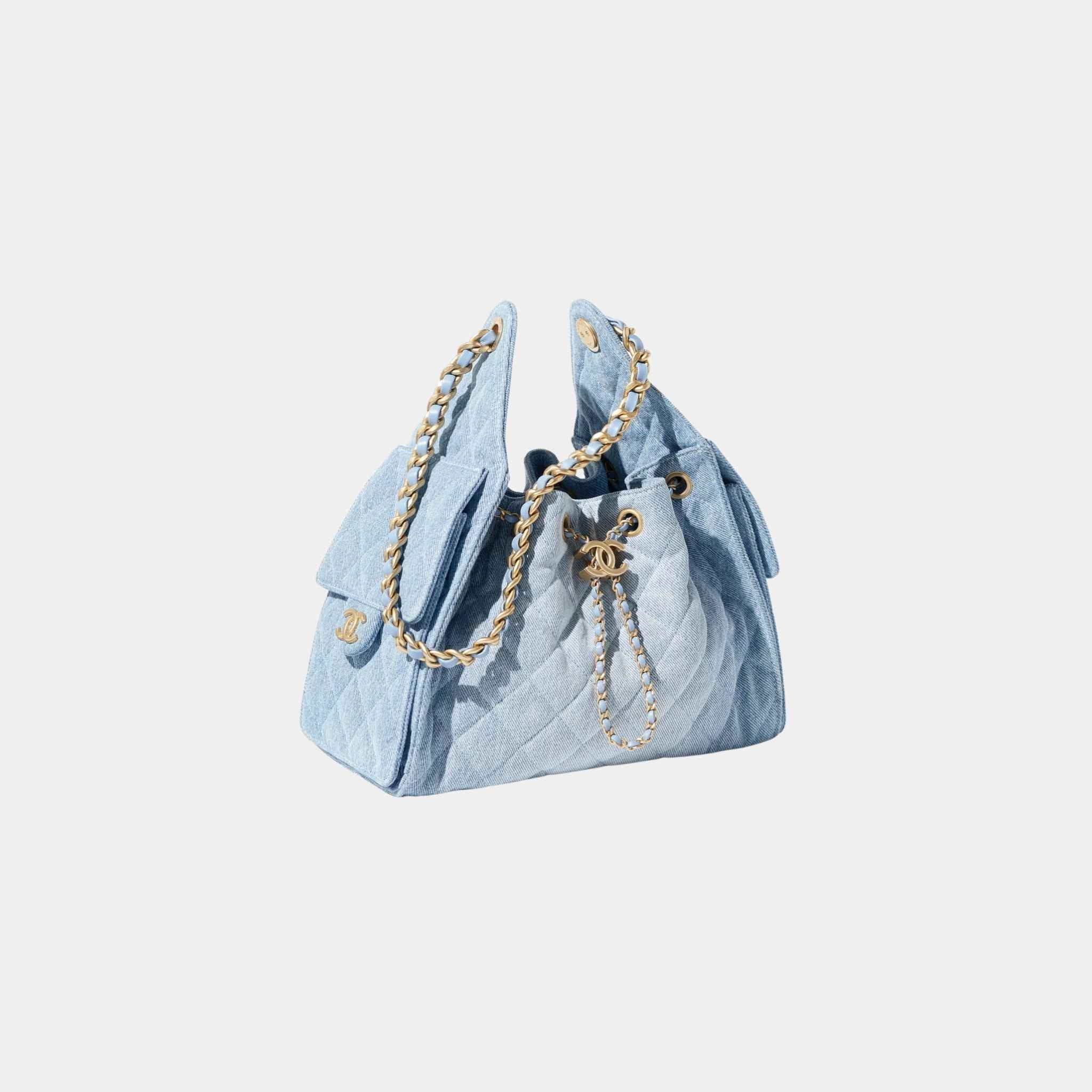 25 Small Handbag Washed Denim And Gold-Tone Metal - Image 2