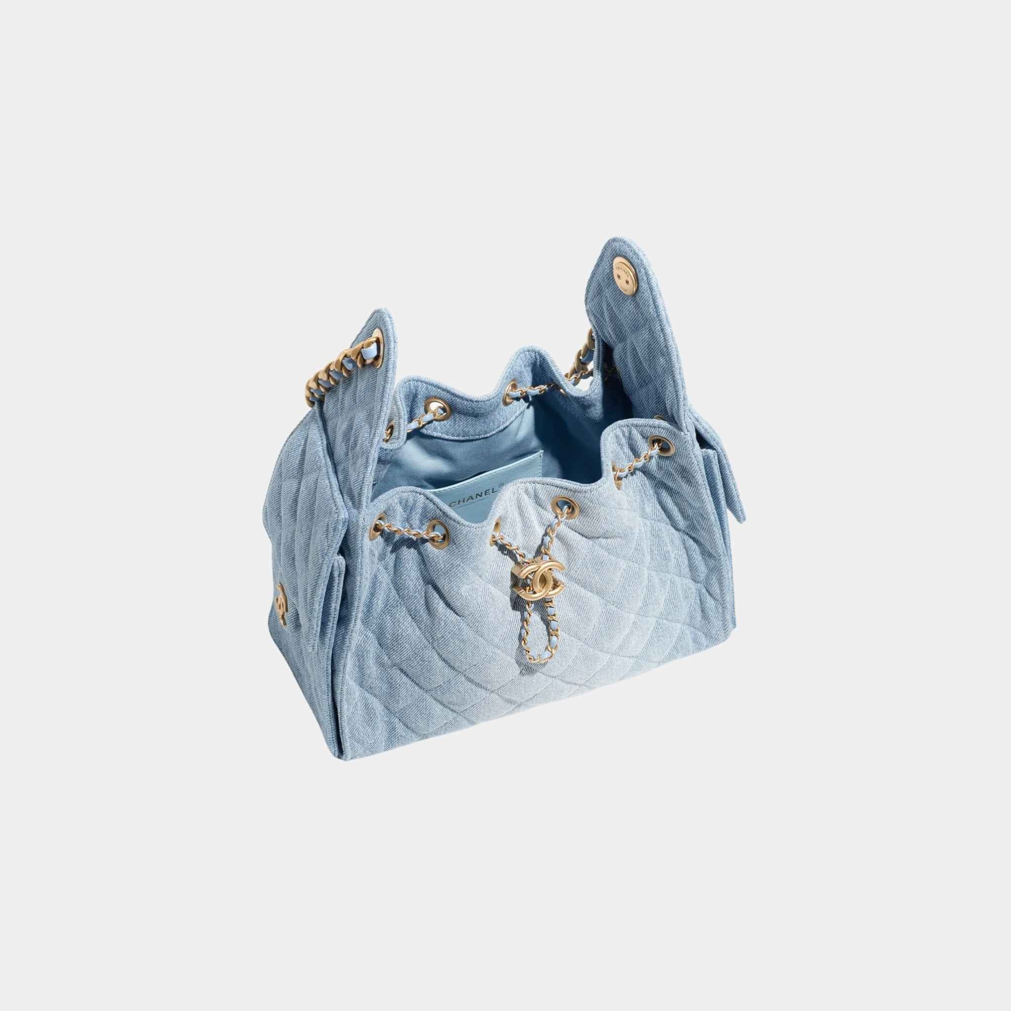 25 Small Handbag Washed Denim And Gold-Tone Metal - Image 3