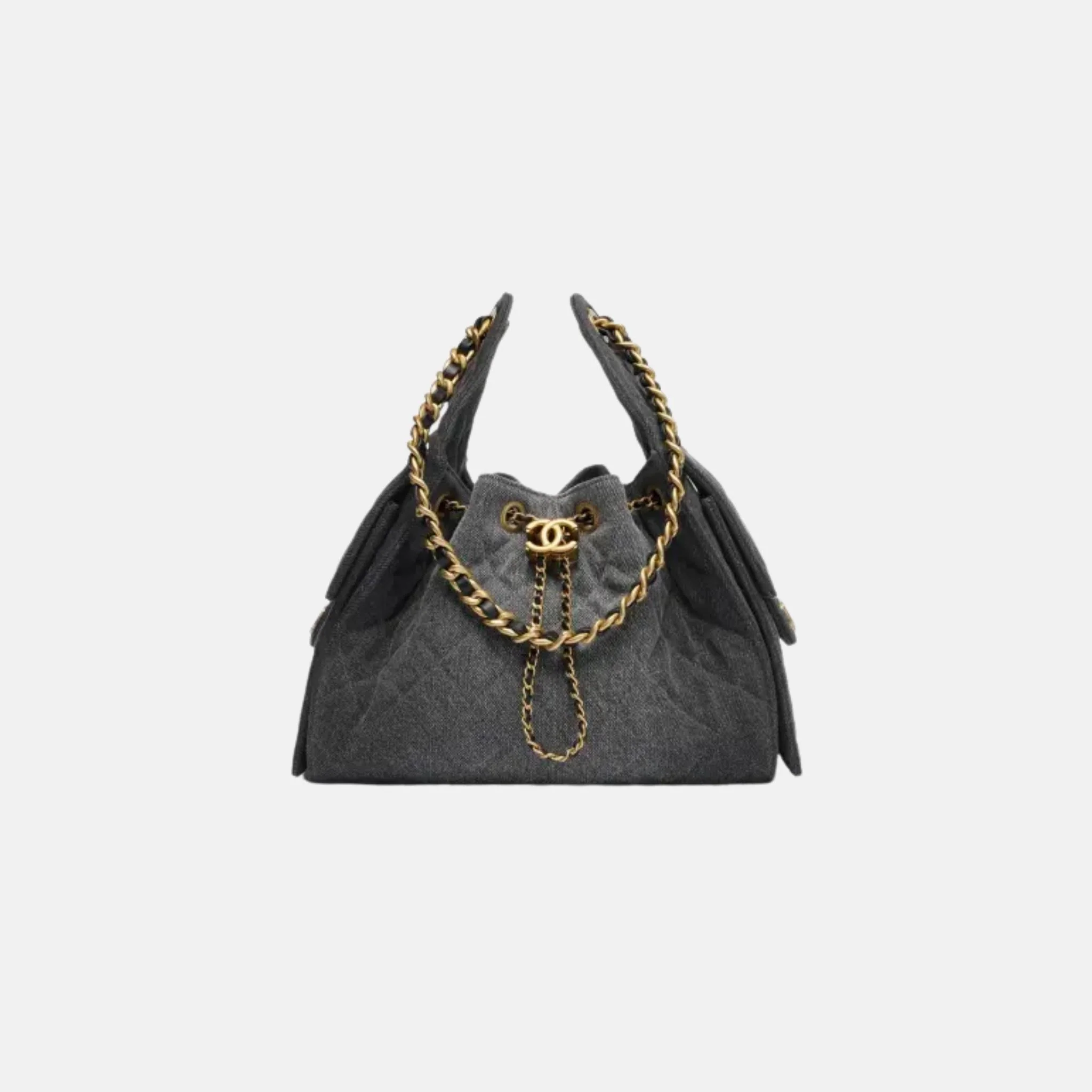 25 Small Handbag Washed Denim And Gold-Tone Metal - Image 4