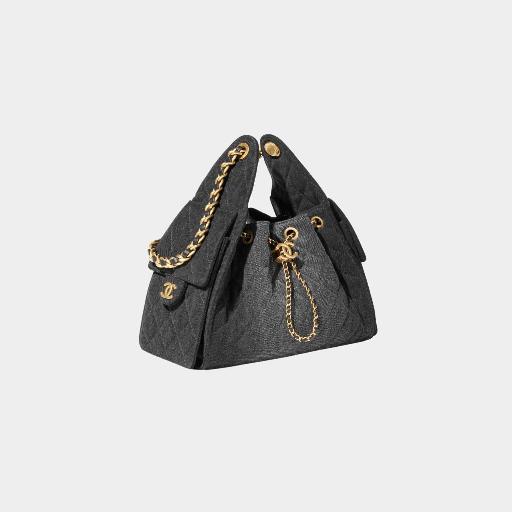 25 Small Handbag Washed Denim And Gold-Tone Metal - Image 5