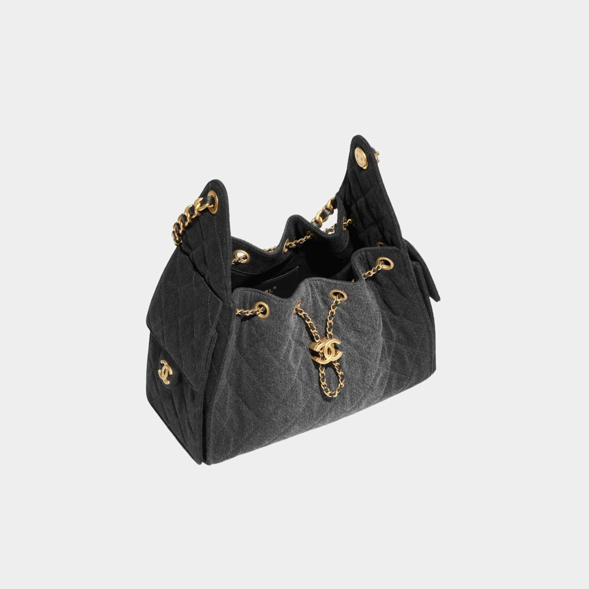 25 Small Handbag Washed Denim And Gold-Tone Metal - Image 6