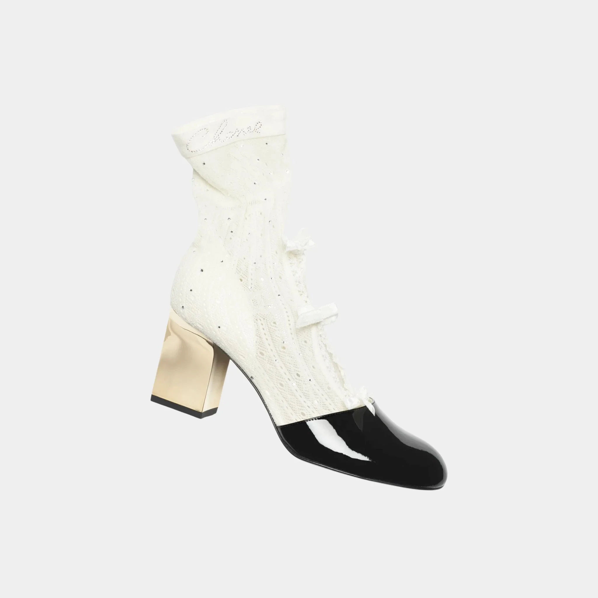 Ankle Boot Mixed Fibers and Patent Calfskin - Image 2