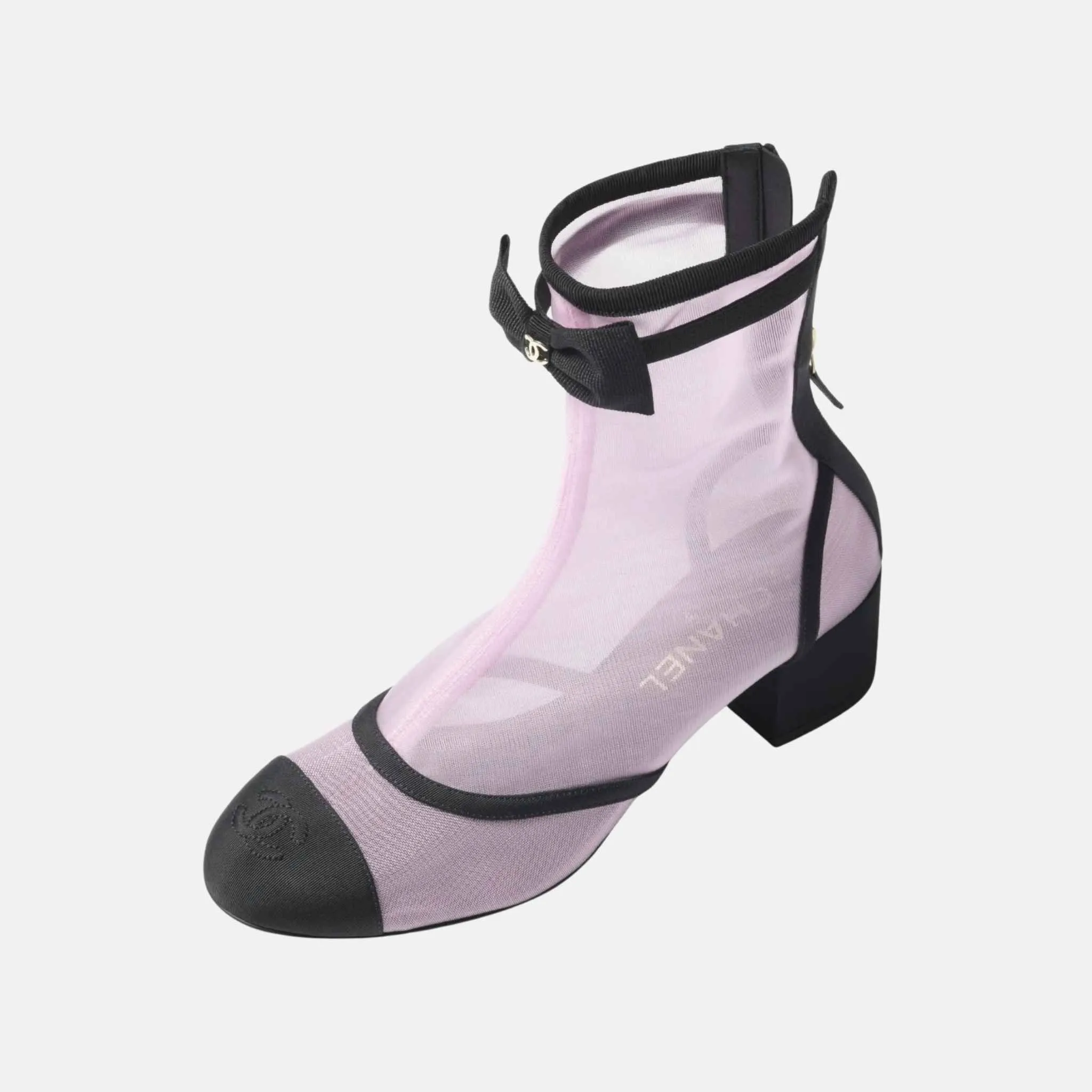 Ankle Boots in Mesh and Grosgrain - Image 2