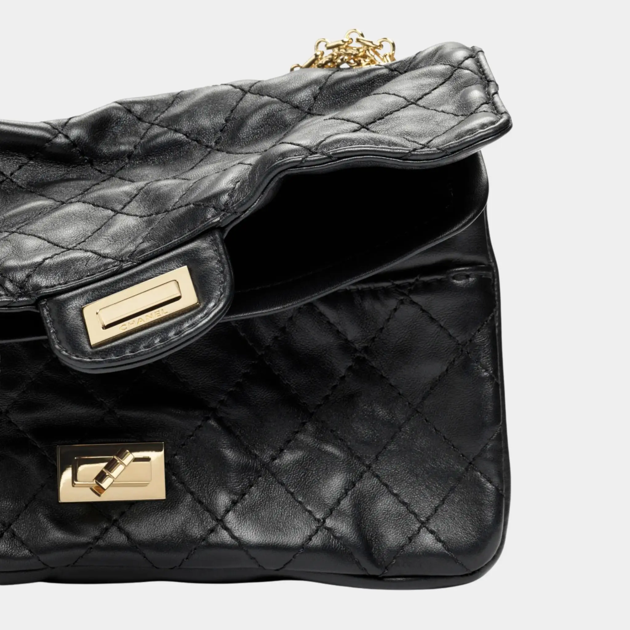 Bag 2.55 Lamb & gold-plated metal - Image 3