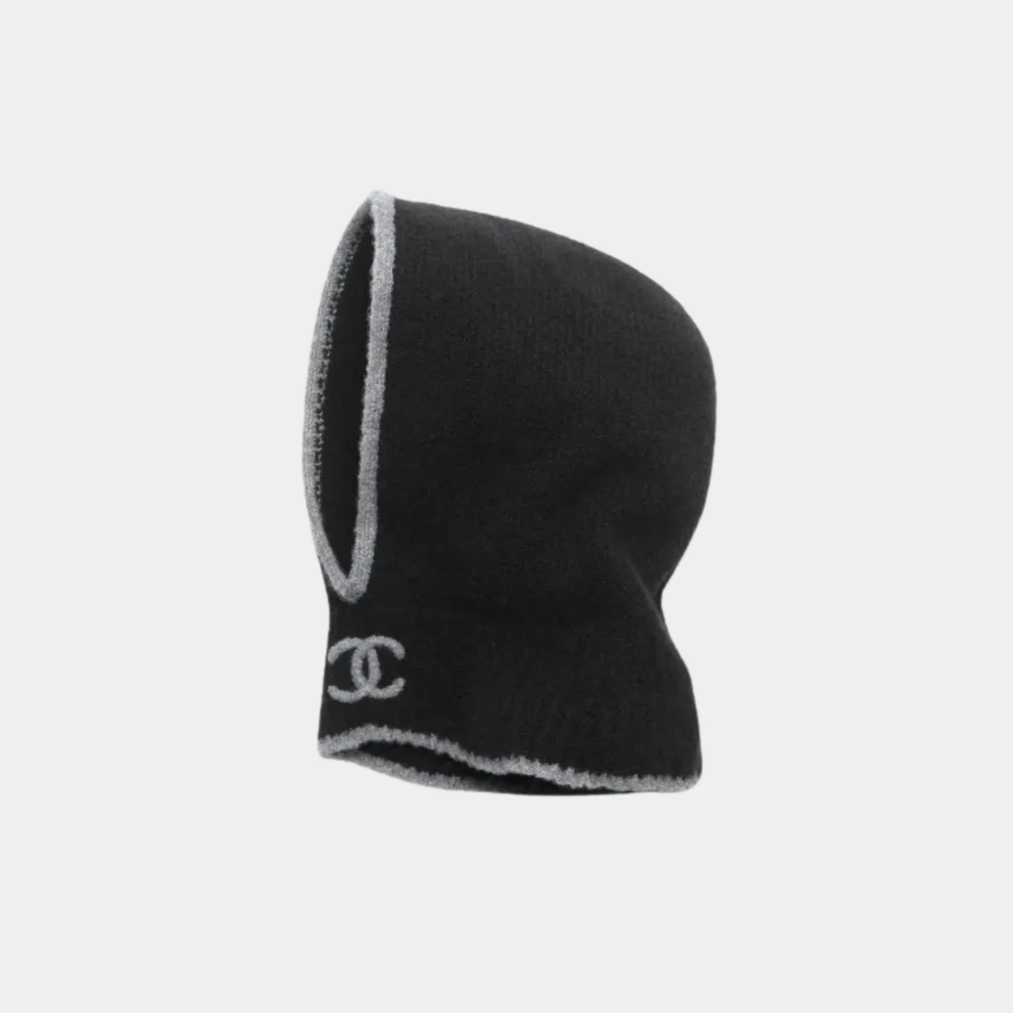 Balaclava Cashmere & Silk Black & Dark Grey - Image 2