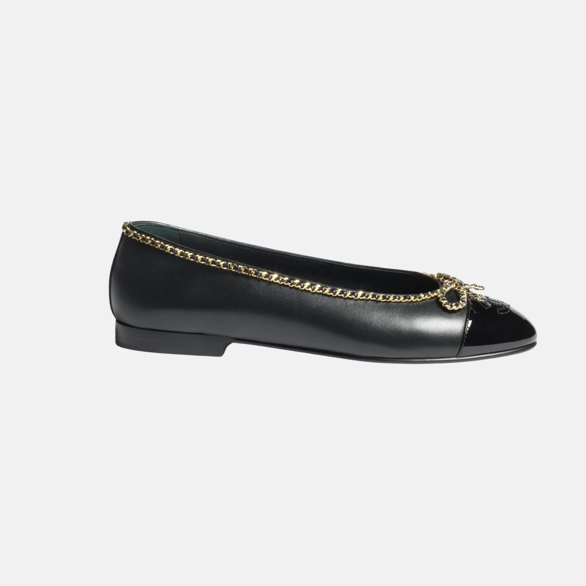 Ballerinas in Lambskin and Varnished Calfskin