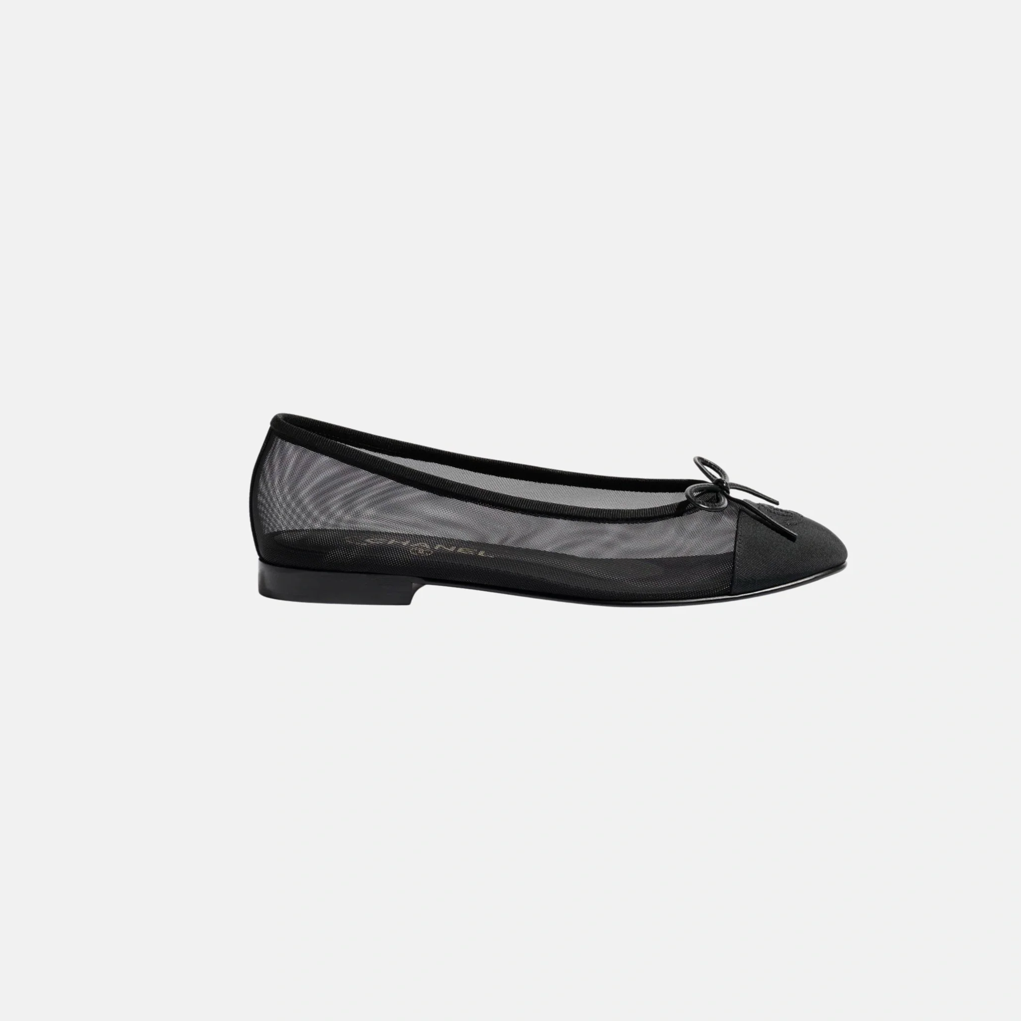 Ballet Flats in Mesh and Grosgrain