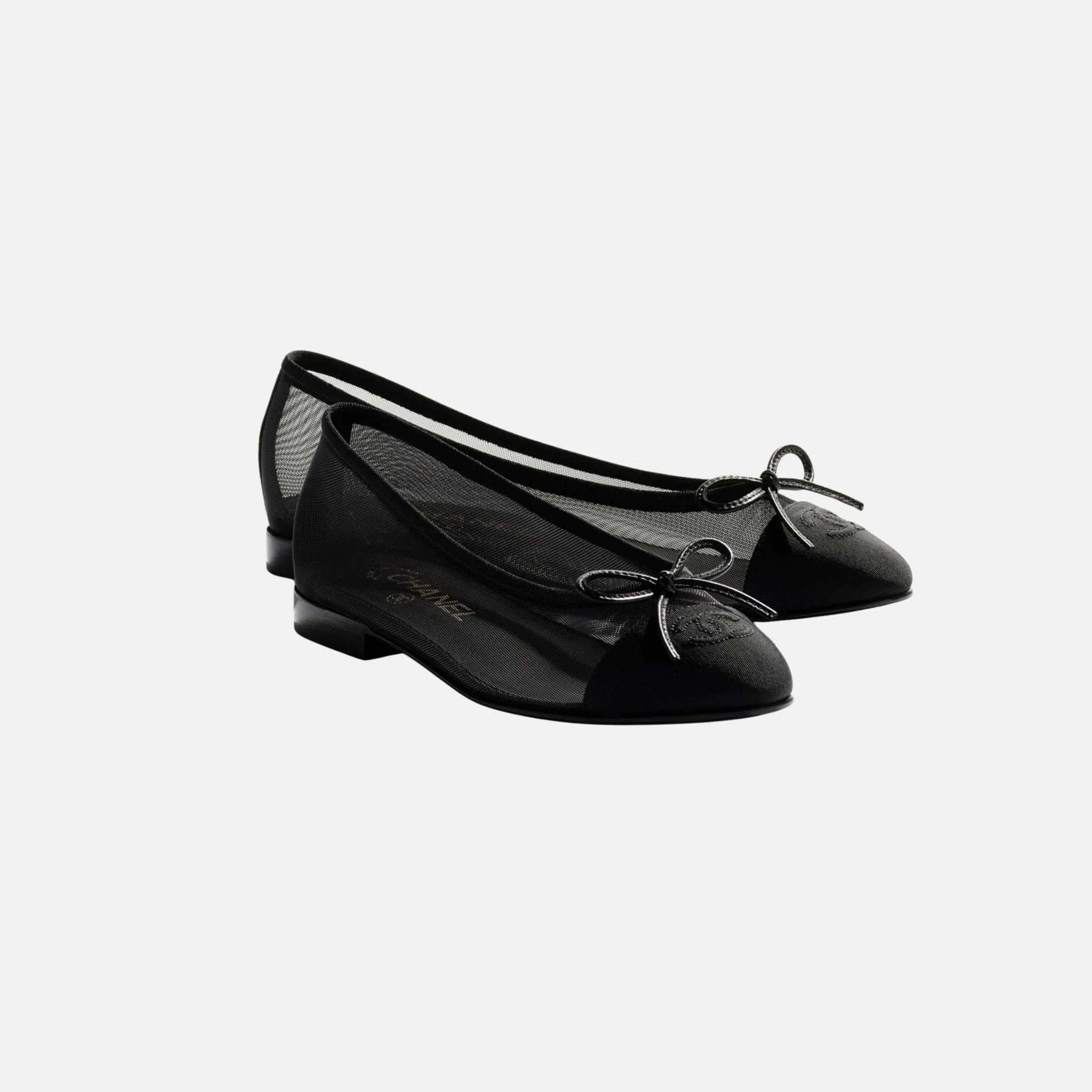 Ballet Flats in Mesh and Grosgrain - Image 2