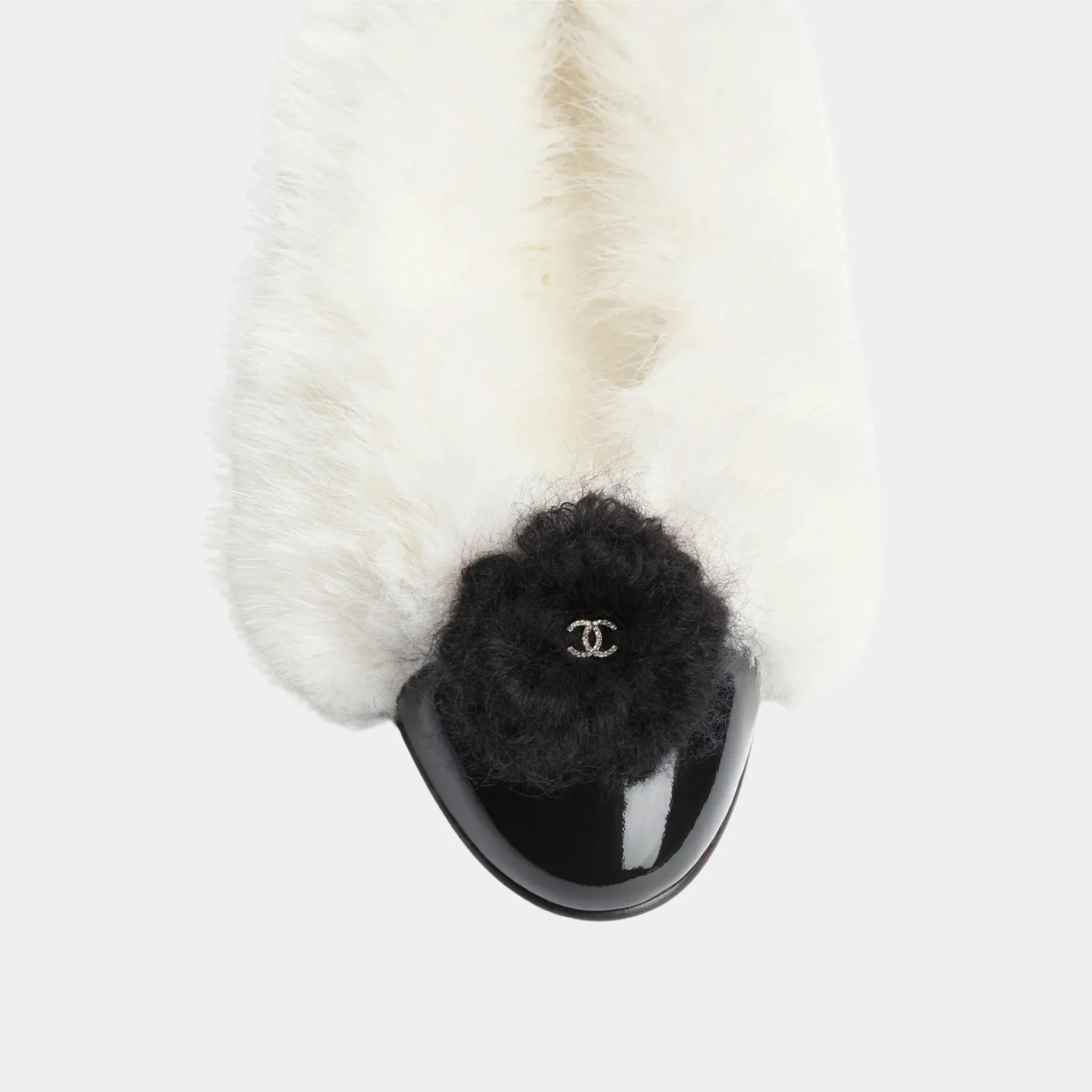 Ballet Flats in Mixed Fibers & Patent Calfskin - Image 3