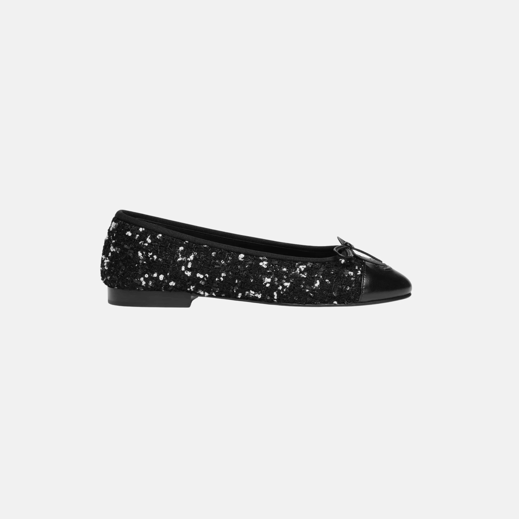 Ballet Flats in Tweed and Lambskin