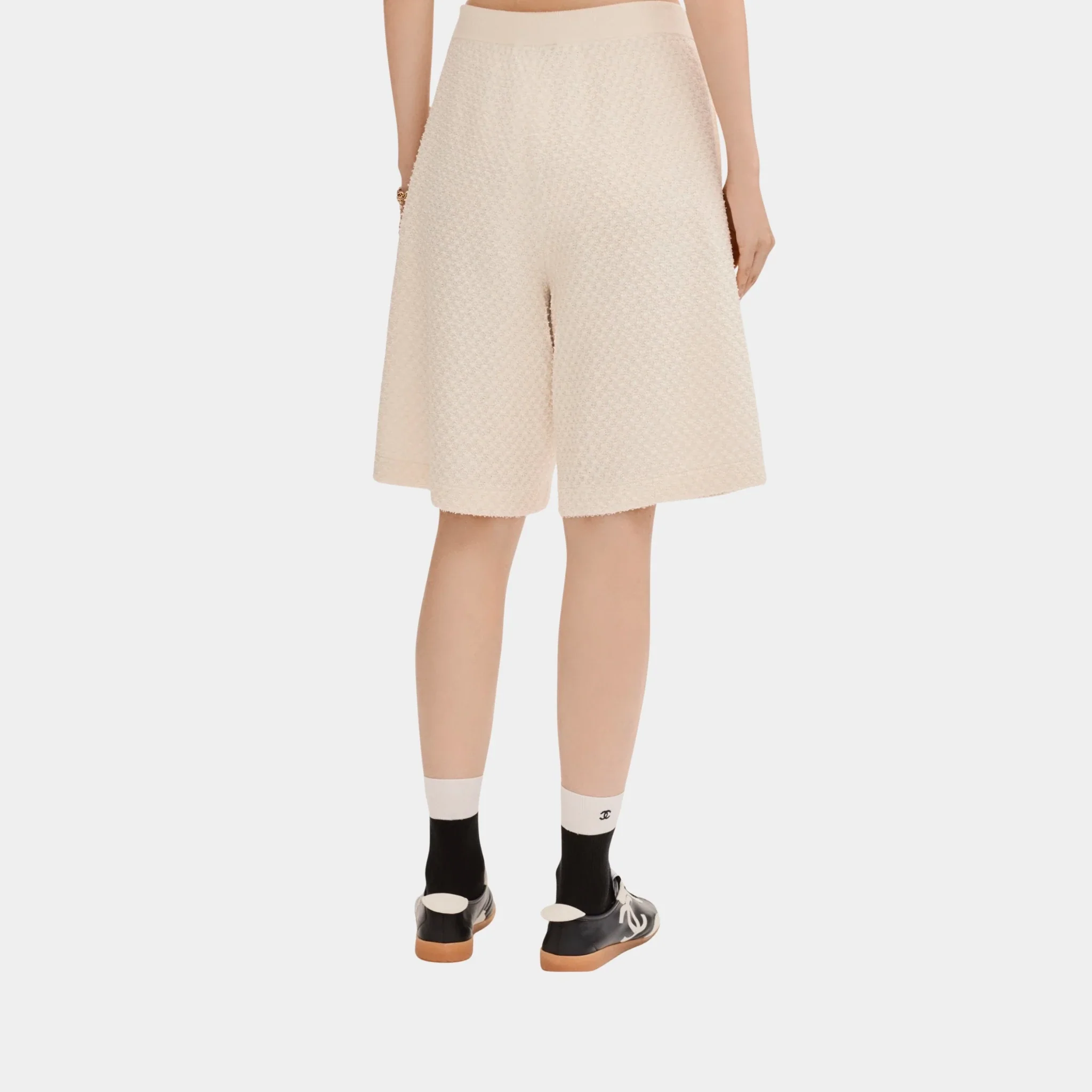 Bermuda Shorts in Silk Ecru - Image 2