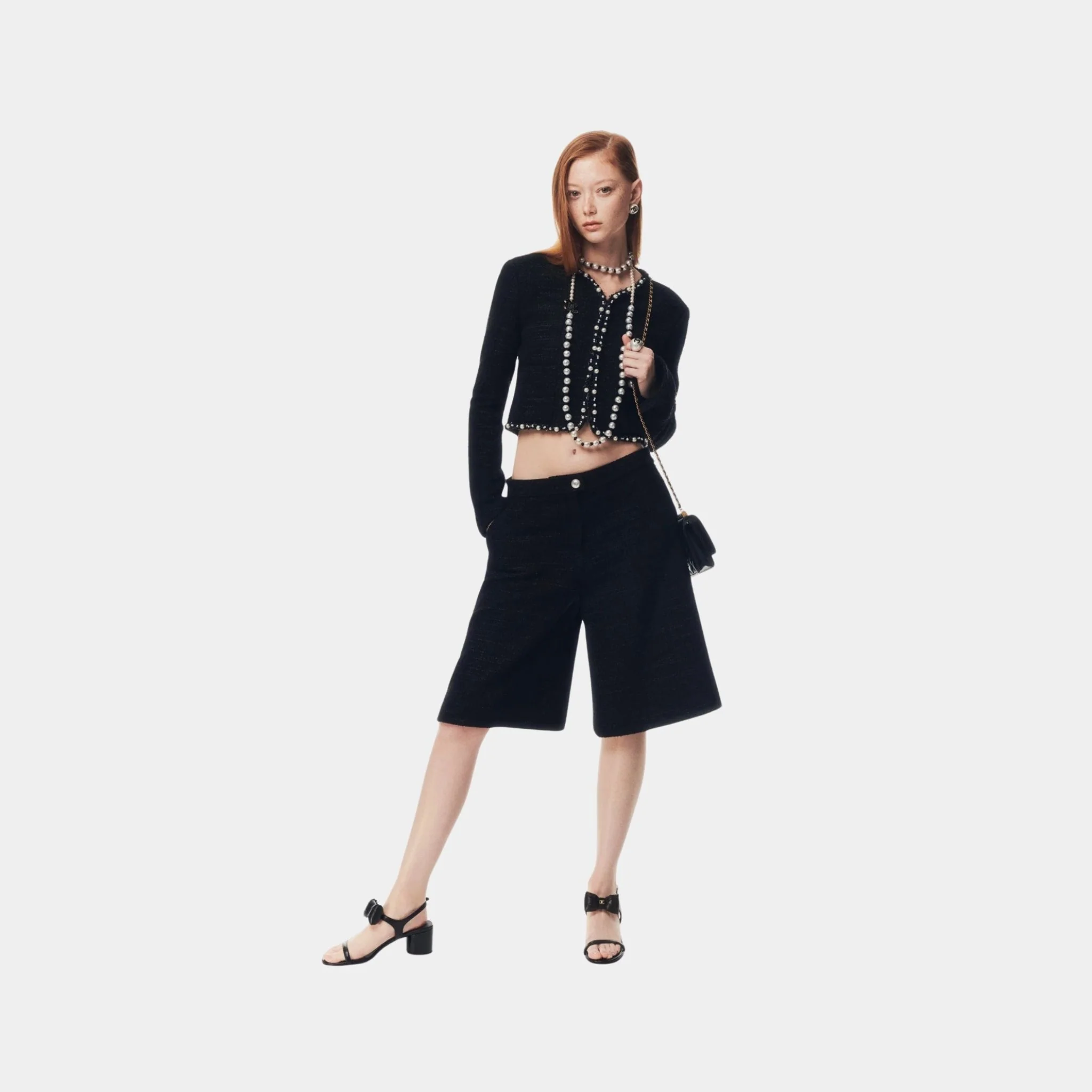 Bermuda Shorts Tweed Black