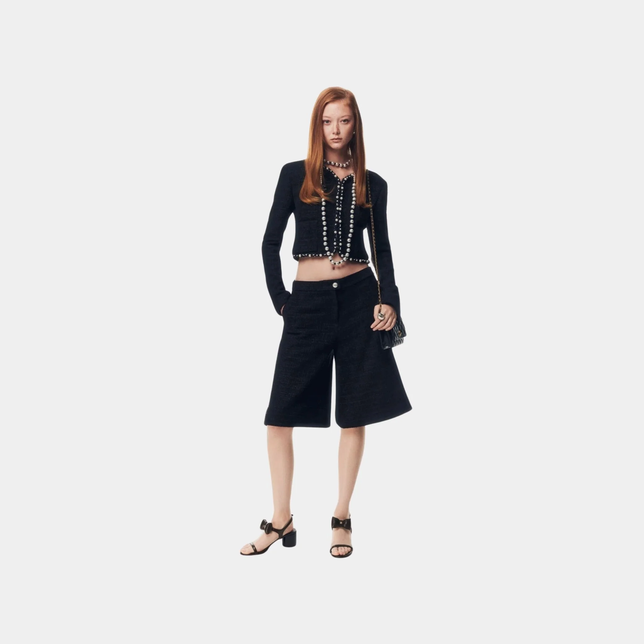 Bermuda Shorts Tweed Black - Image 3