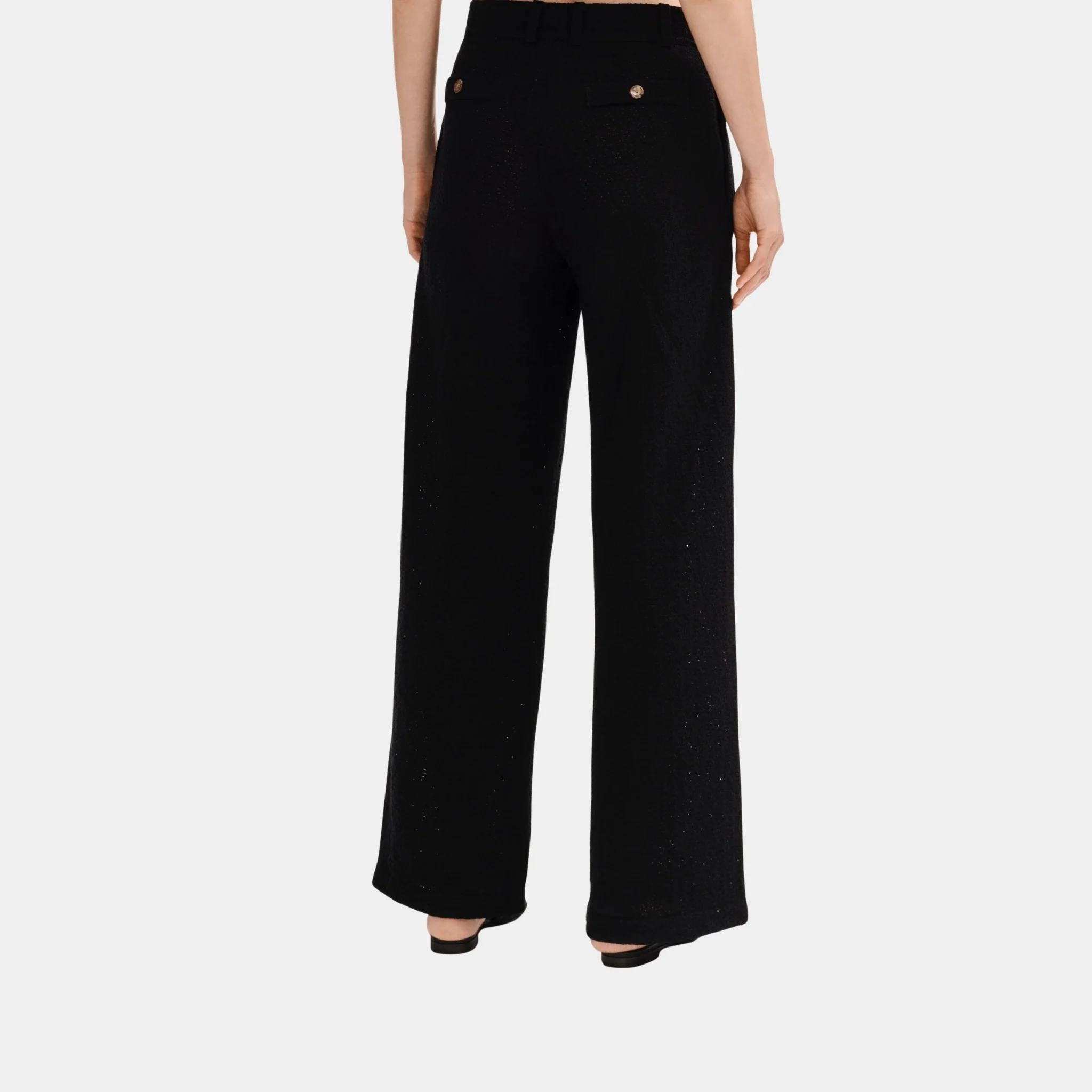 Black Trousers in Linen and Cotton - Image 2