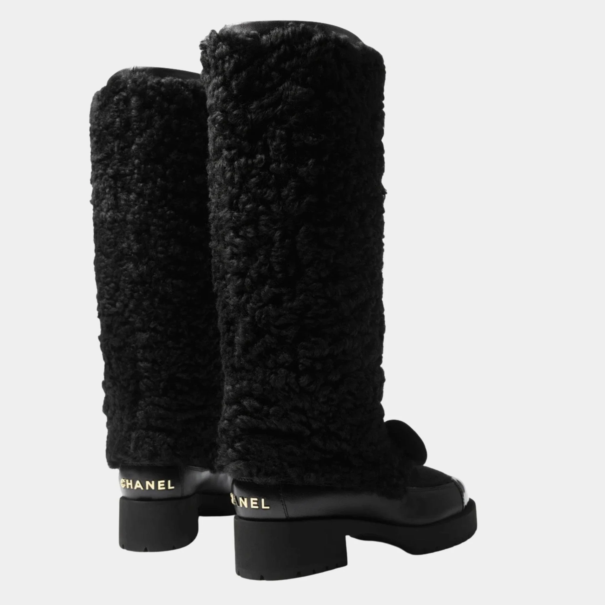 Boots Black Woolly lamb veal varnished lamb & veal - Image 2