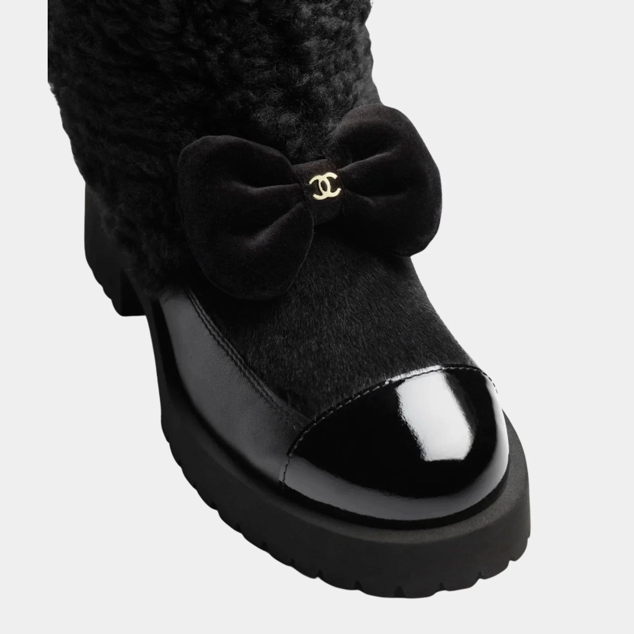 Boots Black Woolly lamb veal varnished lamb & veal - Image 3