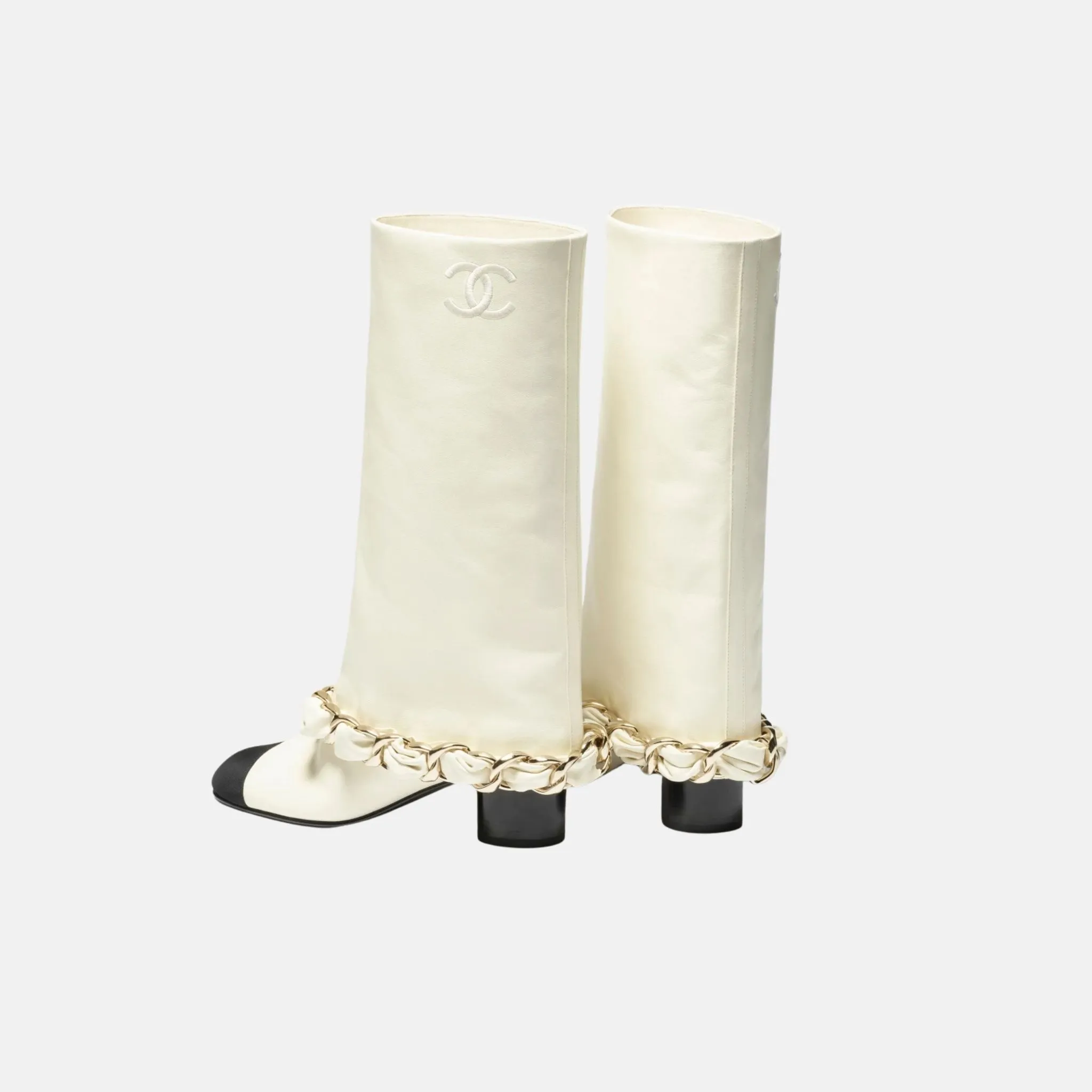 Boots in Lambskin and Grosgrain - Image 4