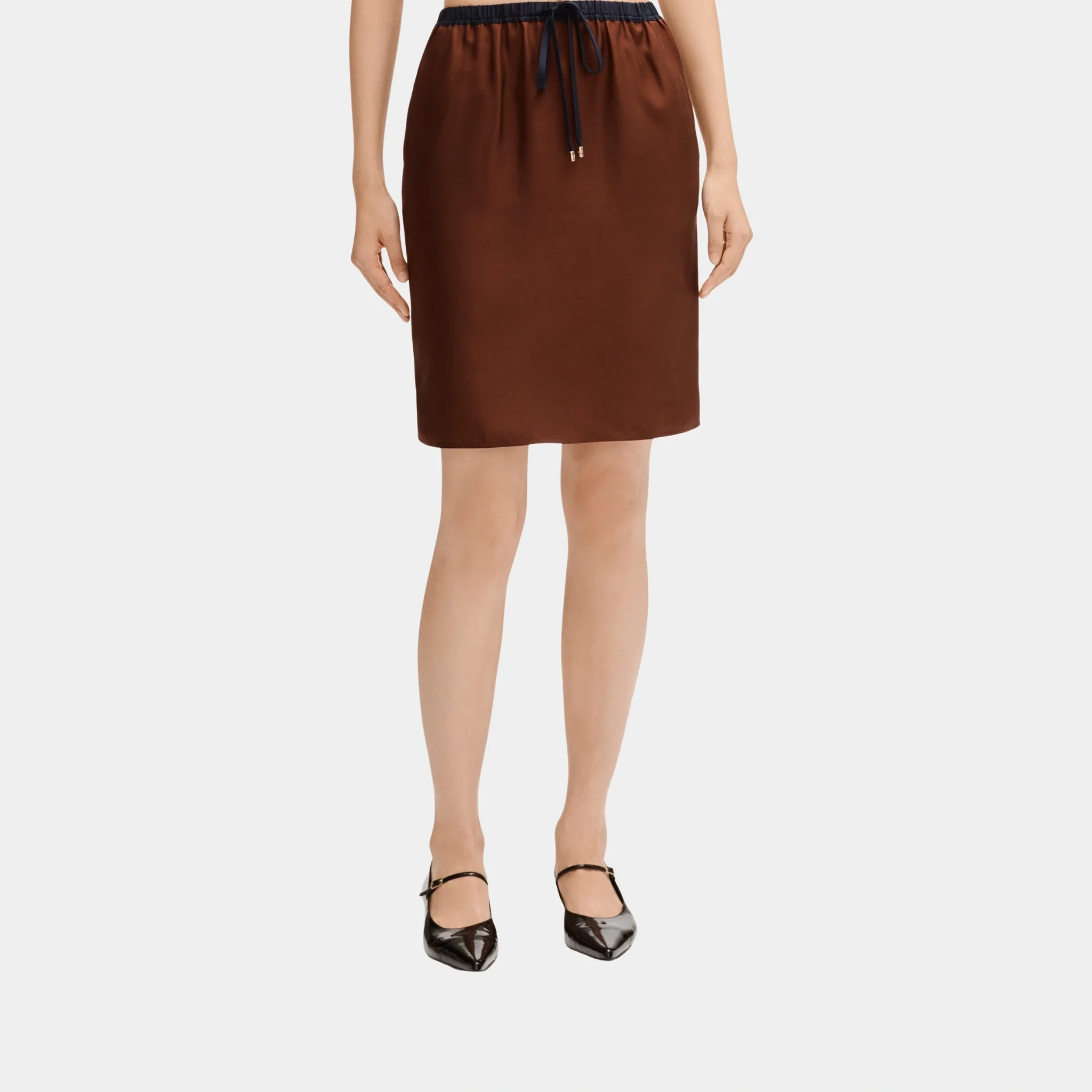 Burgundy Skirt in Silk Twill