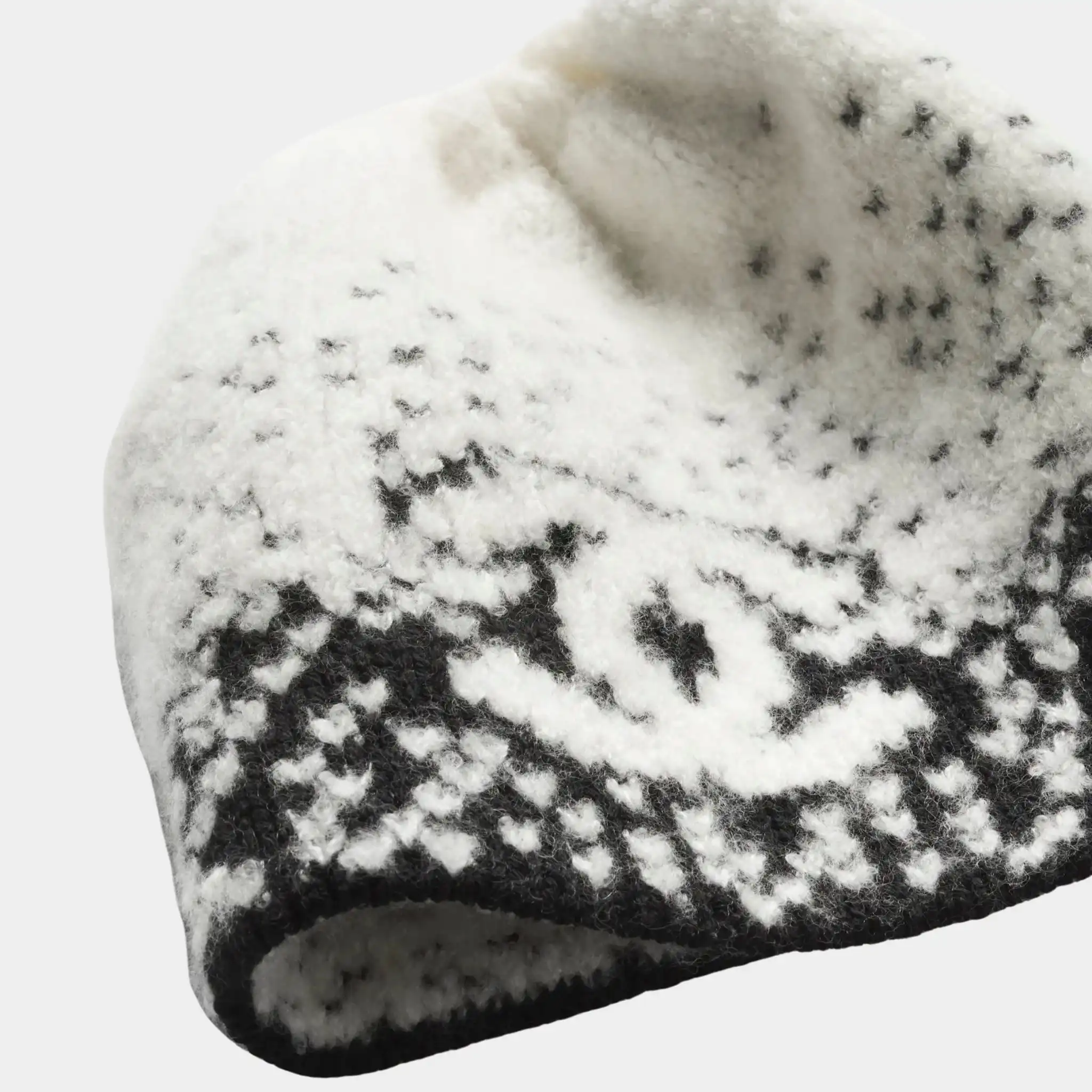 Cap Cashmere & wool - Black & White - Image 2