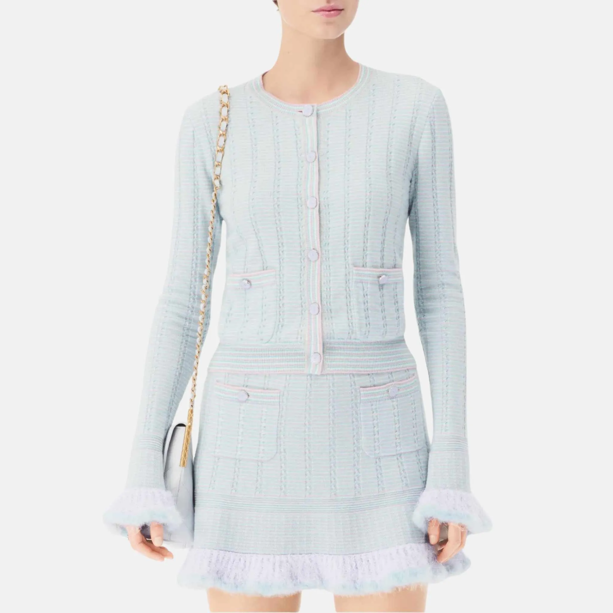 Cardigan in Cashmere, Cotton and Feathers - Image 2