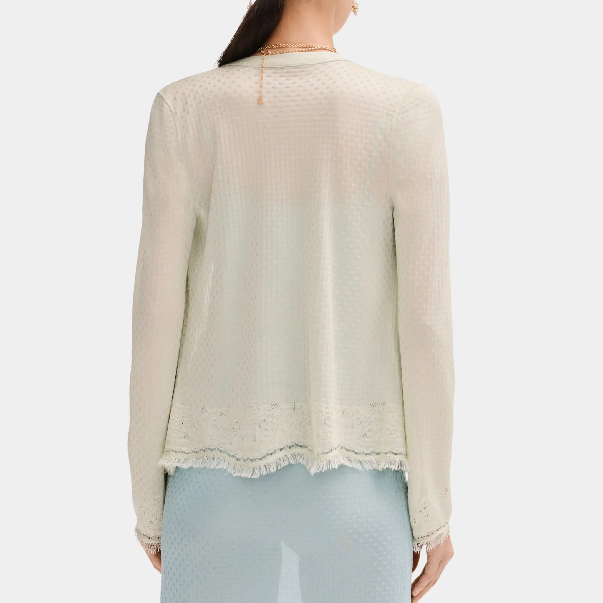 Cardigan in Mixed Fibres Light Green - Image 2