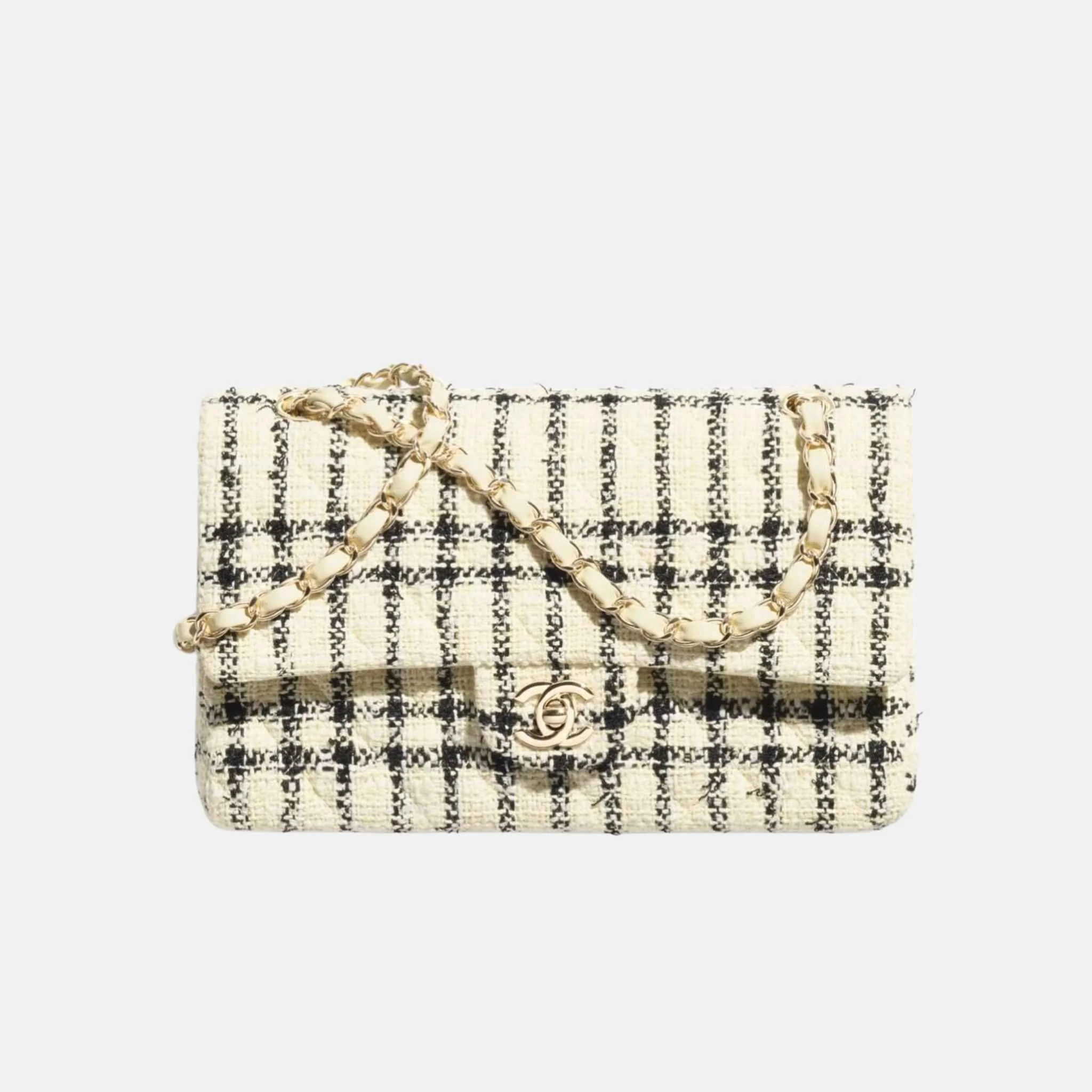 Classic 11.12 Handbag In Tweed And Gold Metal - Image 4