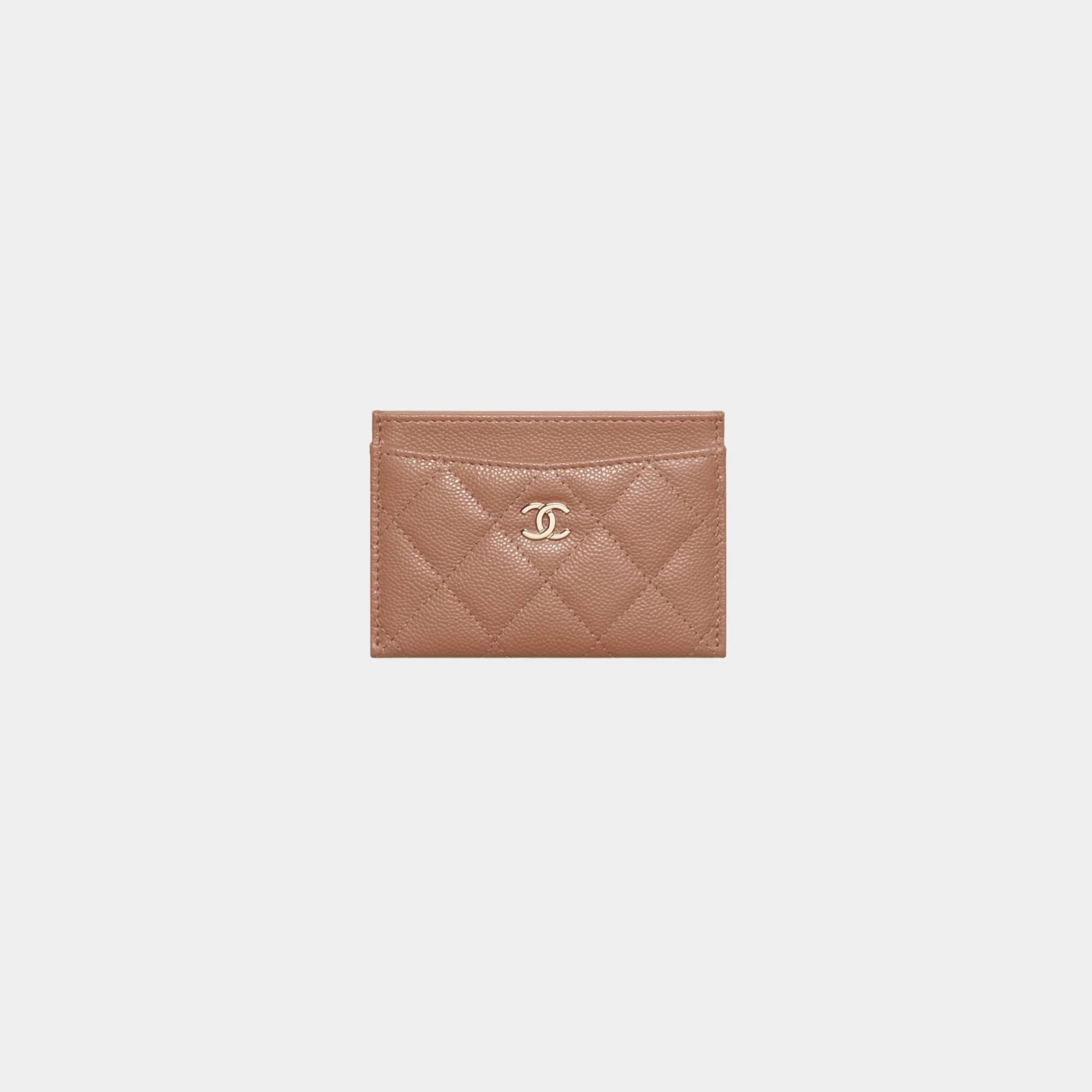 Classic Card Holder Grained Shiny Calfskin & Gold Tone Metal - Image 2