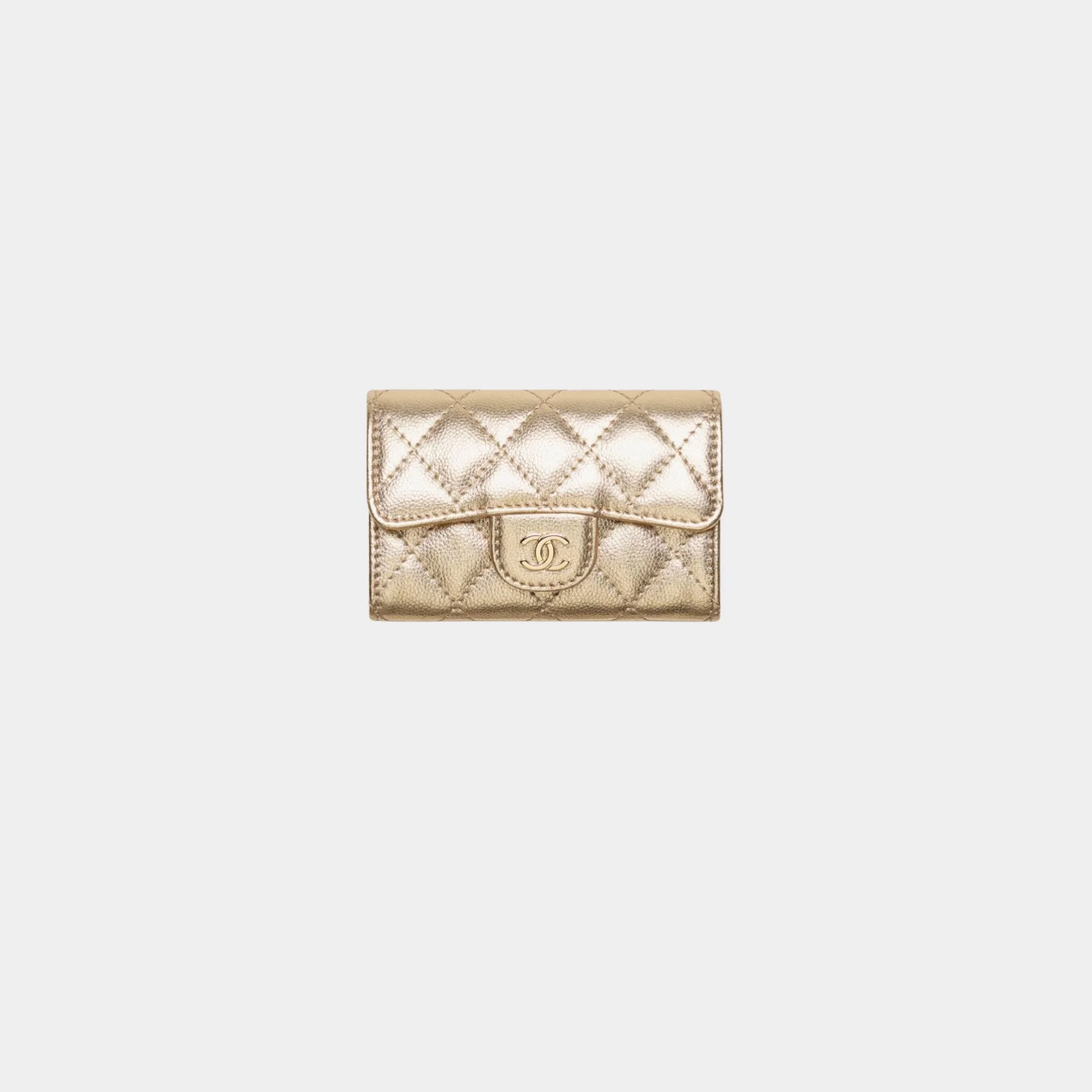 Classic Card Holder Metallic Grained Calfskin