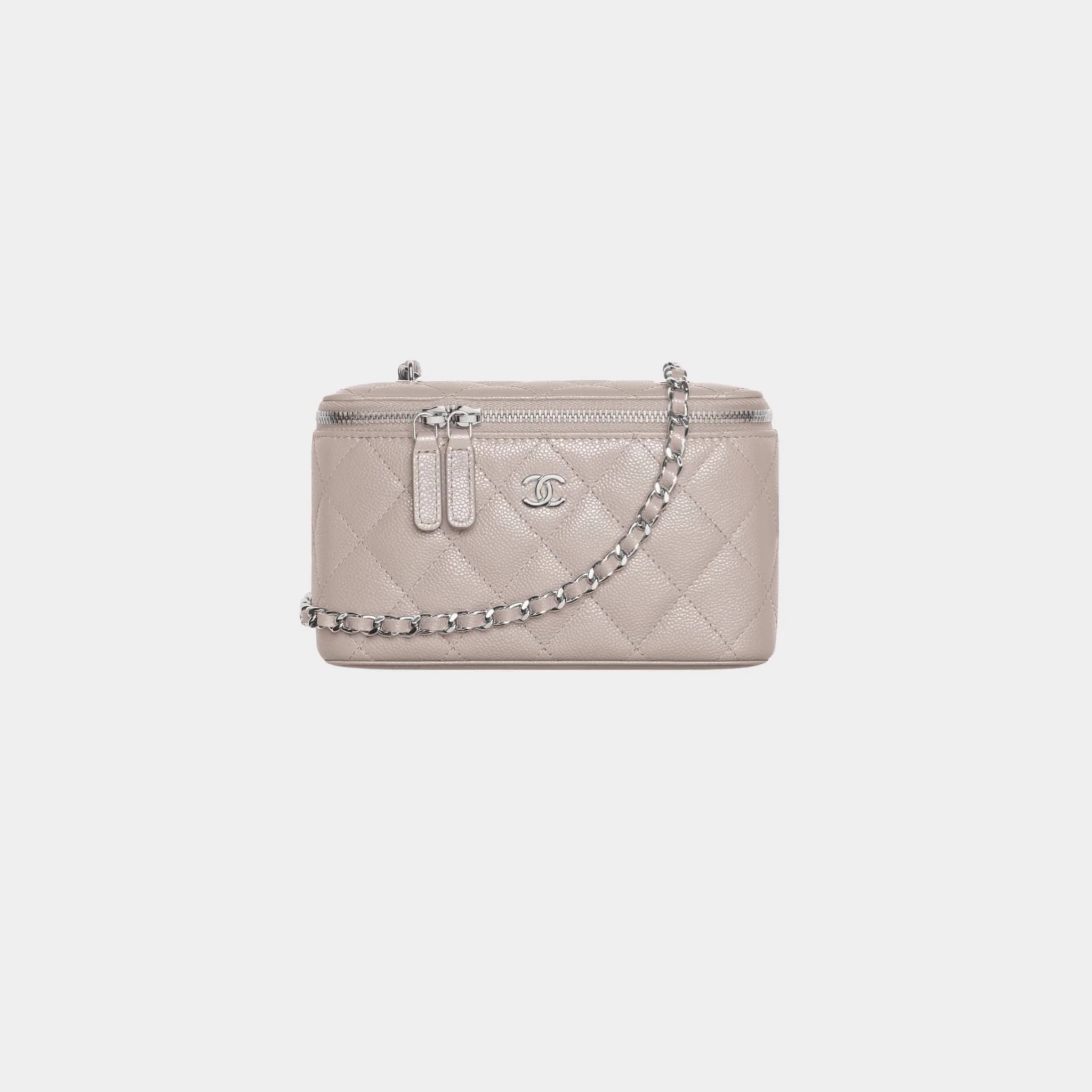 Classic Long Vanity With Chain Grained Shiny Calfskin