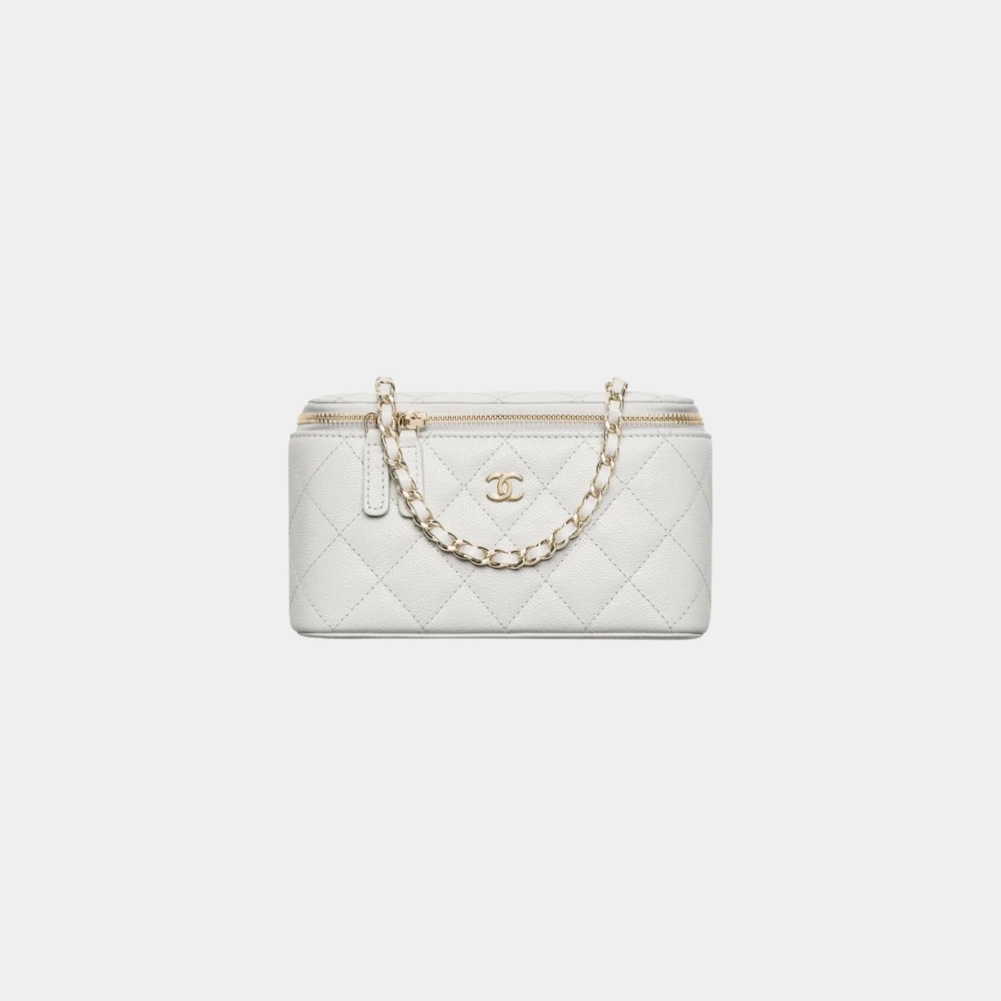 Classic Long Vanity with Chain in Grained Shiny Calfskin - Image 6