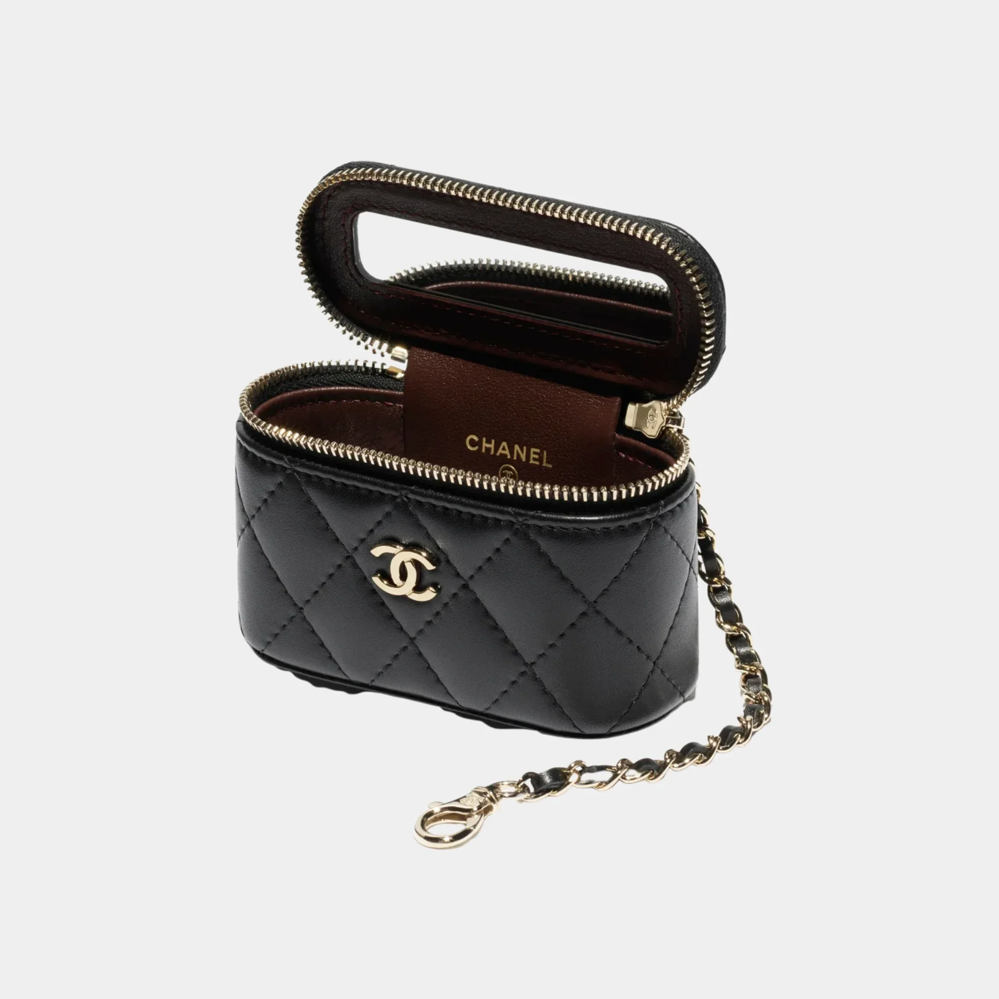 Classic Mini Bag Charm in Black Lambskin - Image 2
