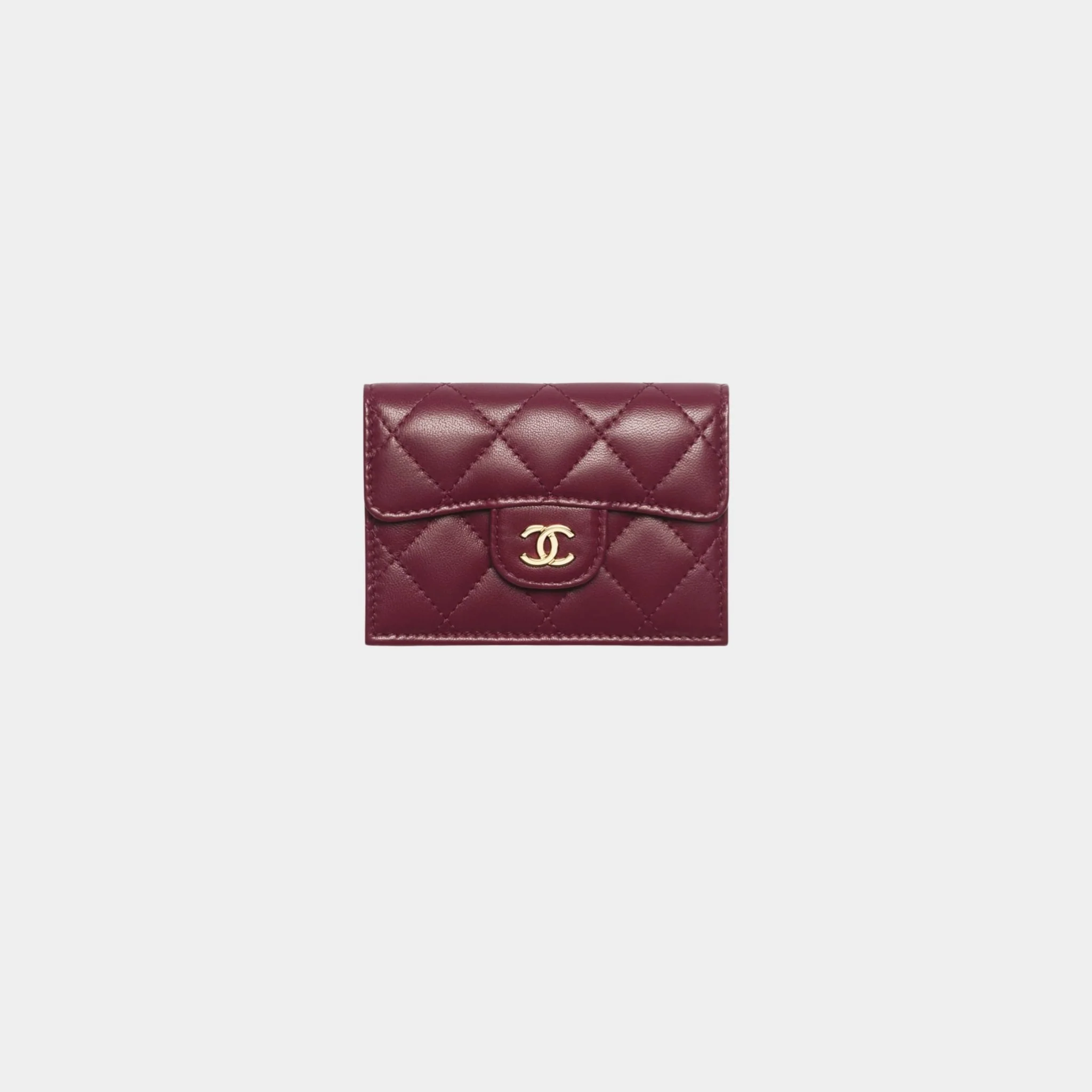 Classic Small Flap Wallet Lambskin Dark Burgundy