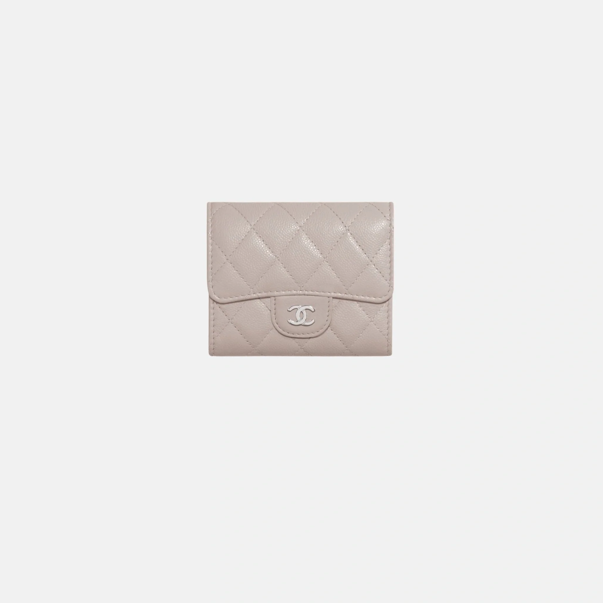 Classic Small Flap Wallet in Shiny Grained Calfskin