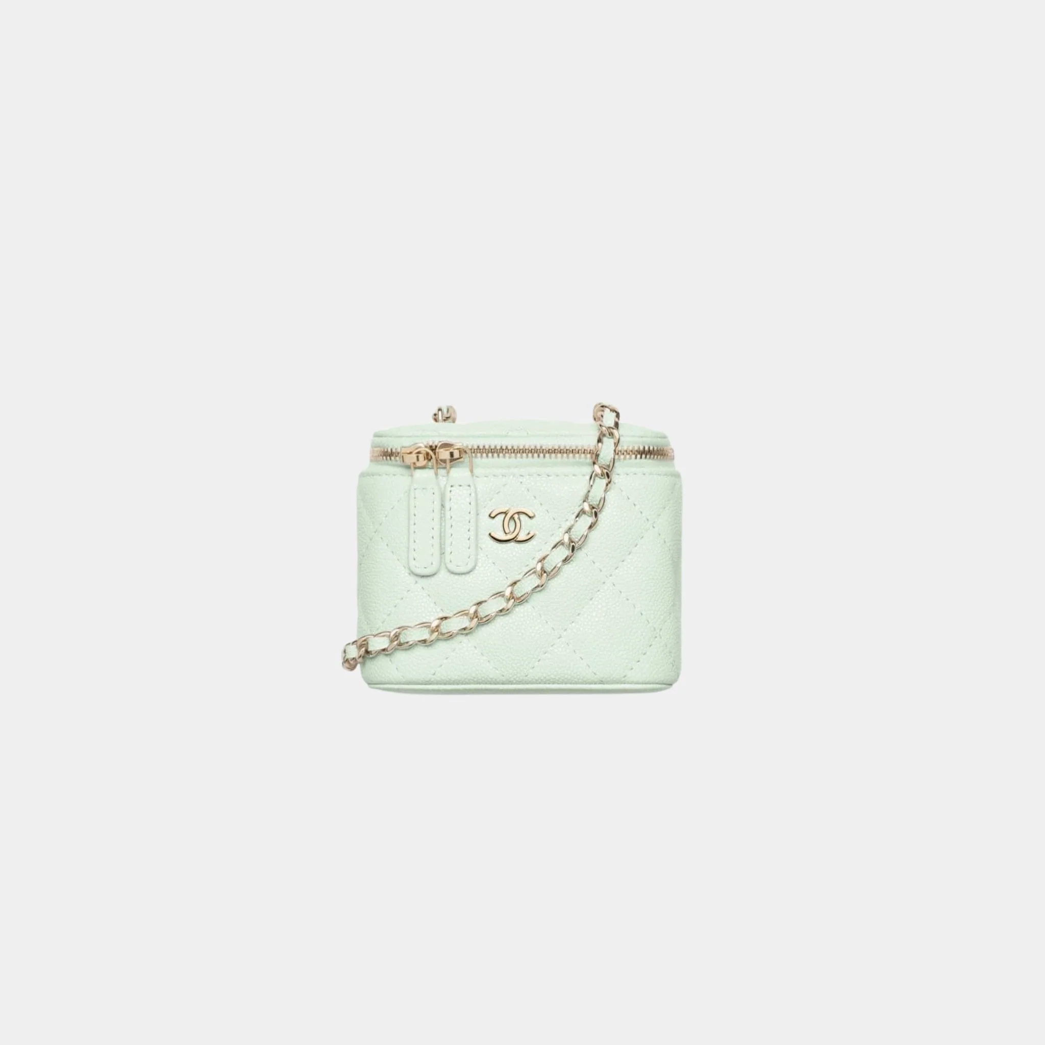 Classic Small Vanity With Chain in Grained Shiny Calfskin - Image 4