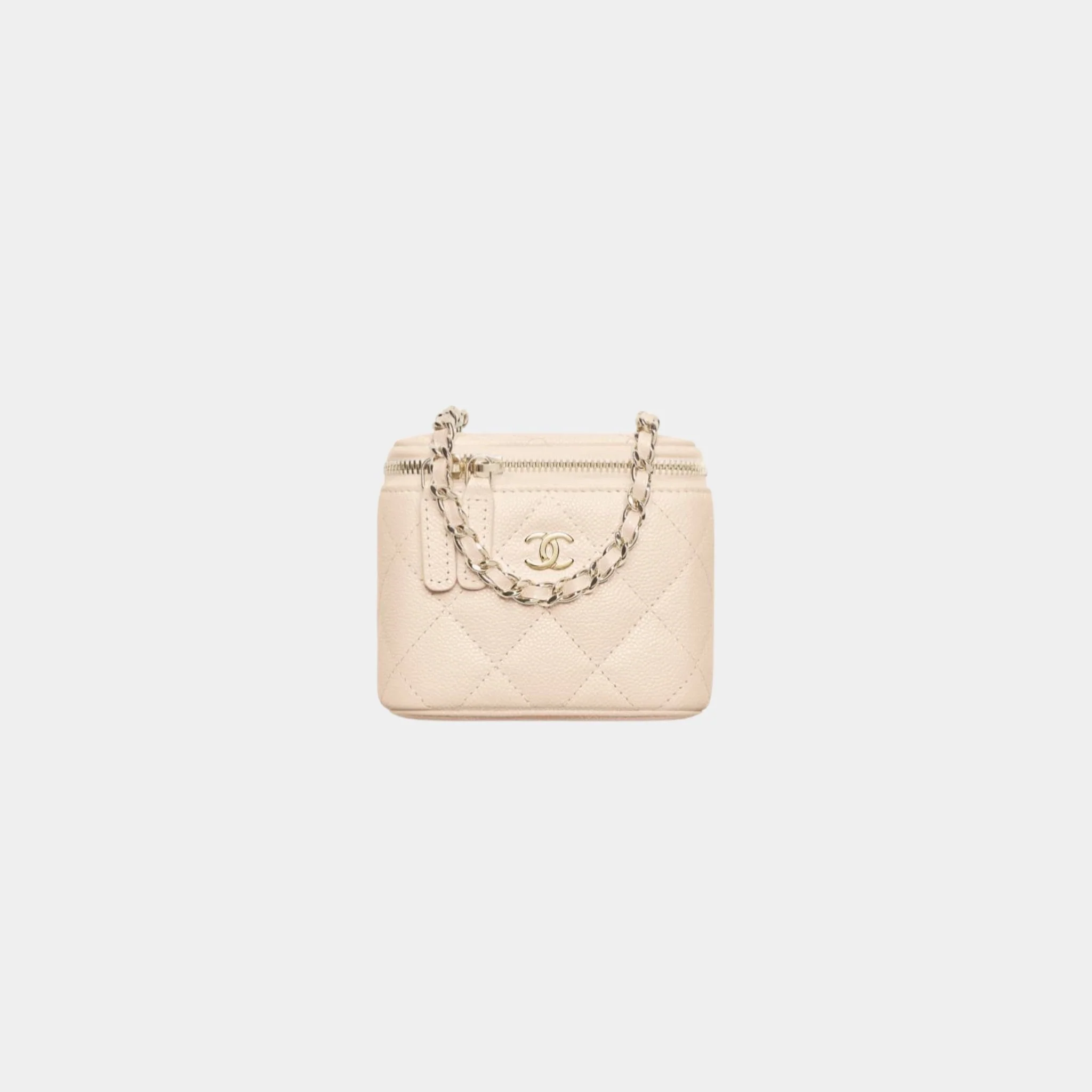 Classic Small Vanity With Chain in Grained Shiny Calfskin - Image 5