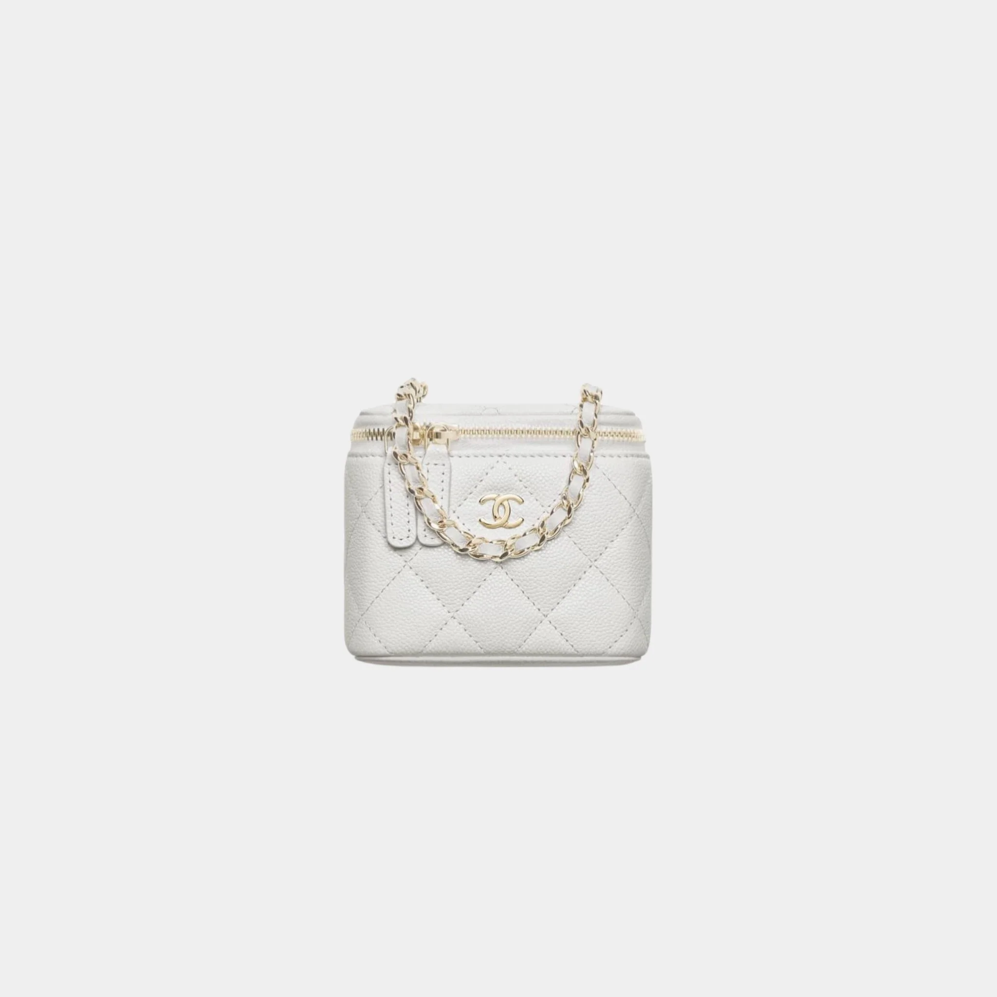 Classic Small Vanity With Chain in Grained Shiny Calfskin - Image 6