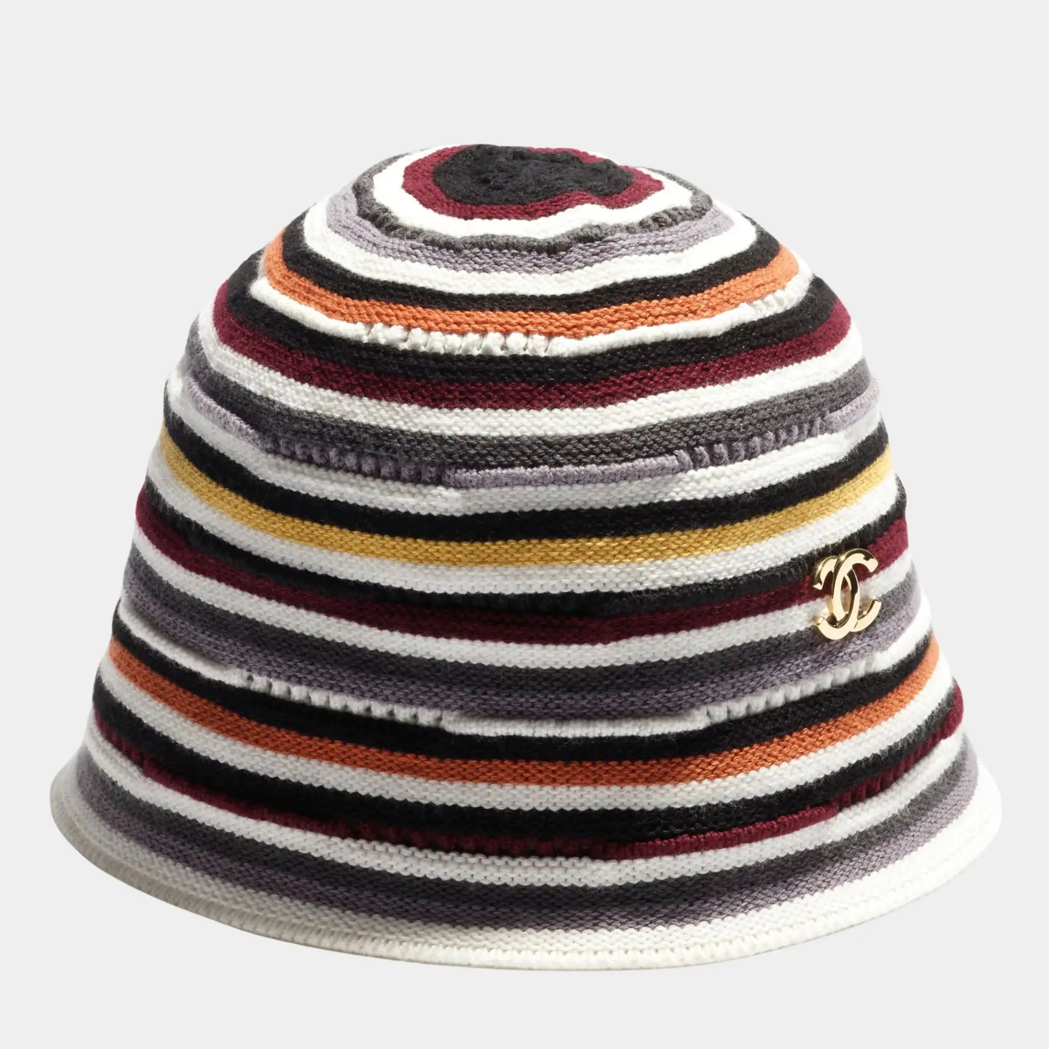 Cloche Hat Cotton Mixed Fibers & Metal Multicolor & Gold - Image 2