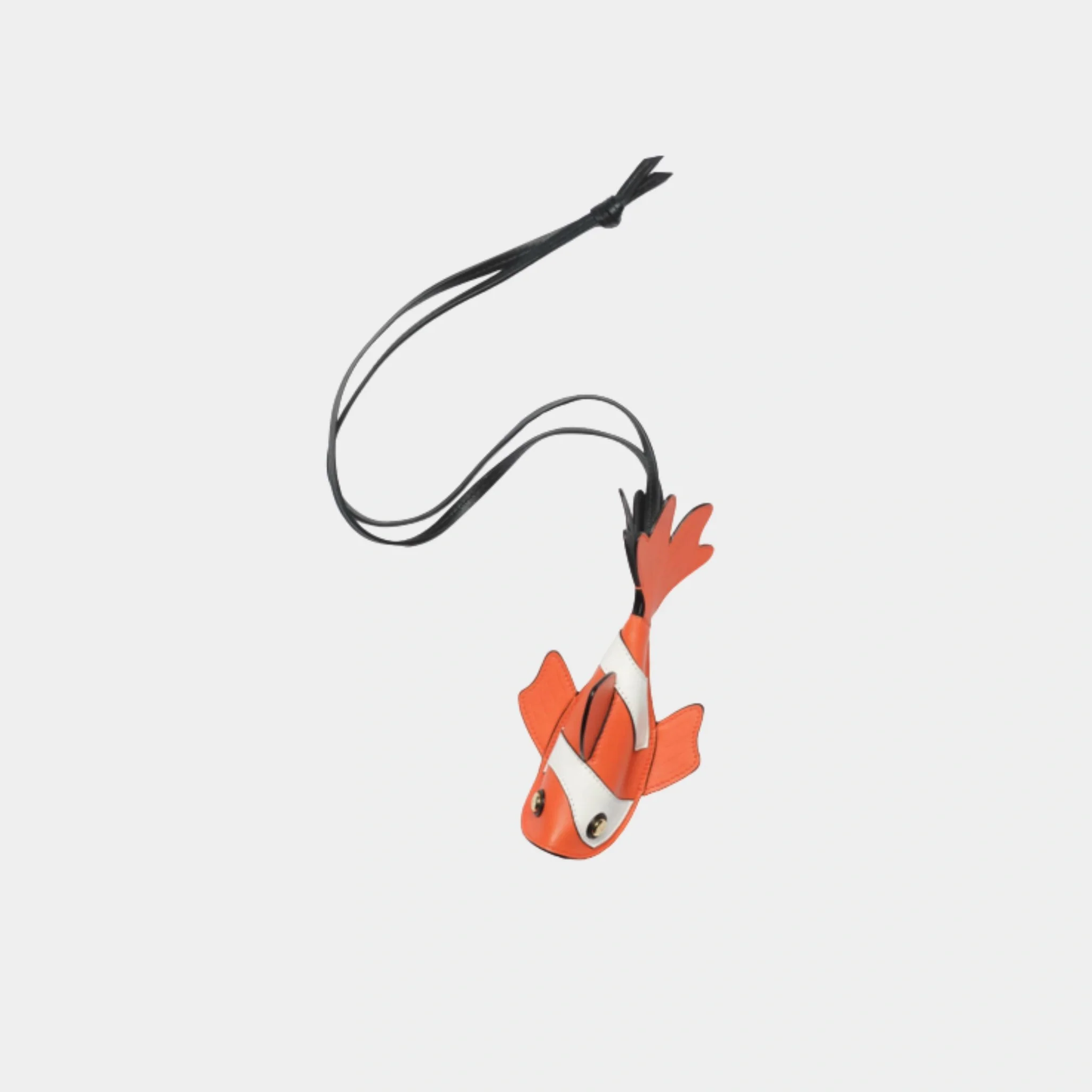 Clownfish Mini Bag Charm Lambskin Orange White Black