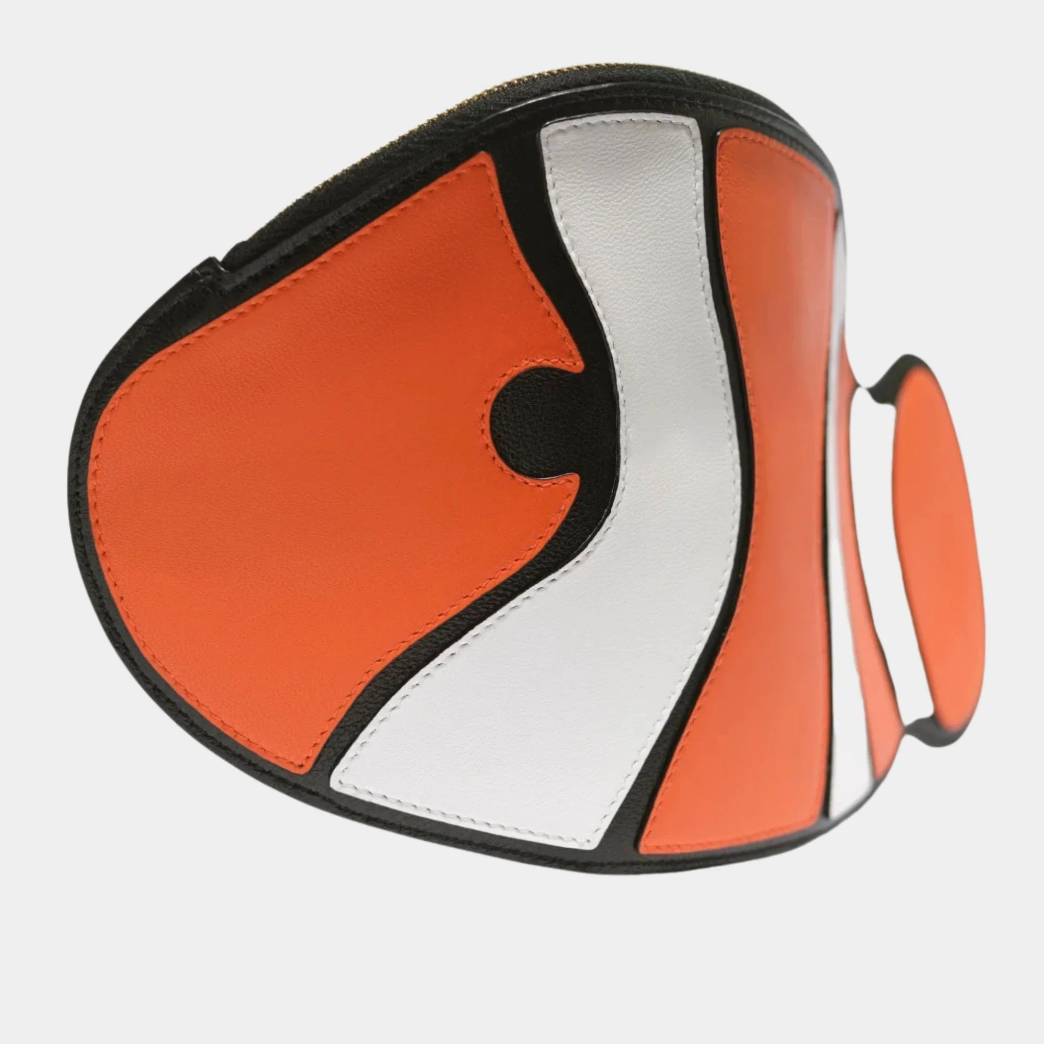 Clownfish Pouch Lamb & Gold-Plated Metal Orange White & Black - Image 3