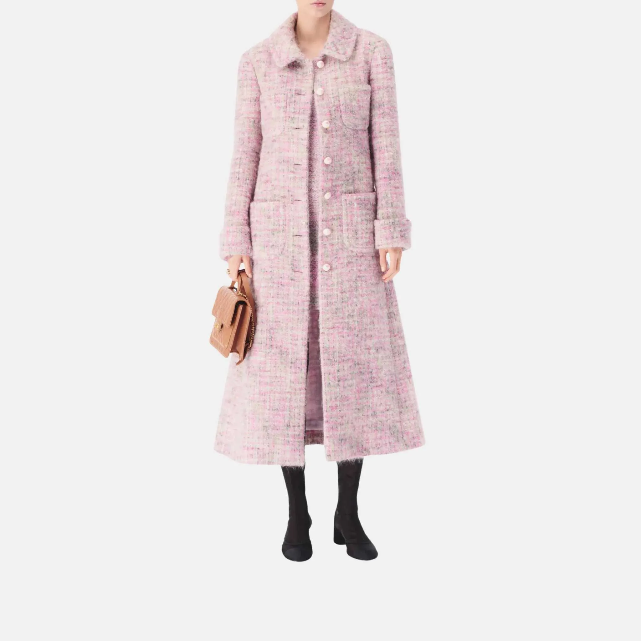 Coat in Wool and Mohair Tweed - Image 2