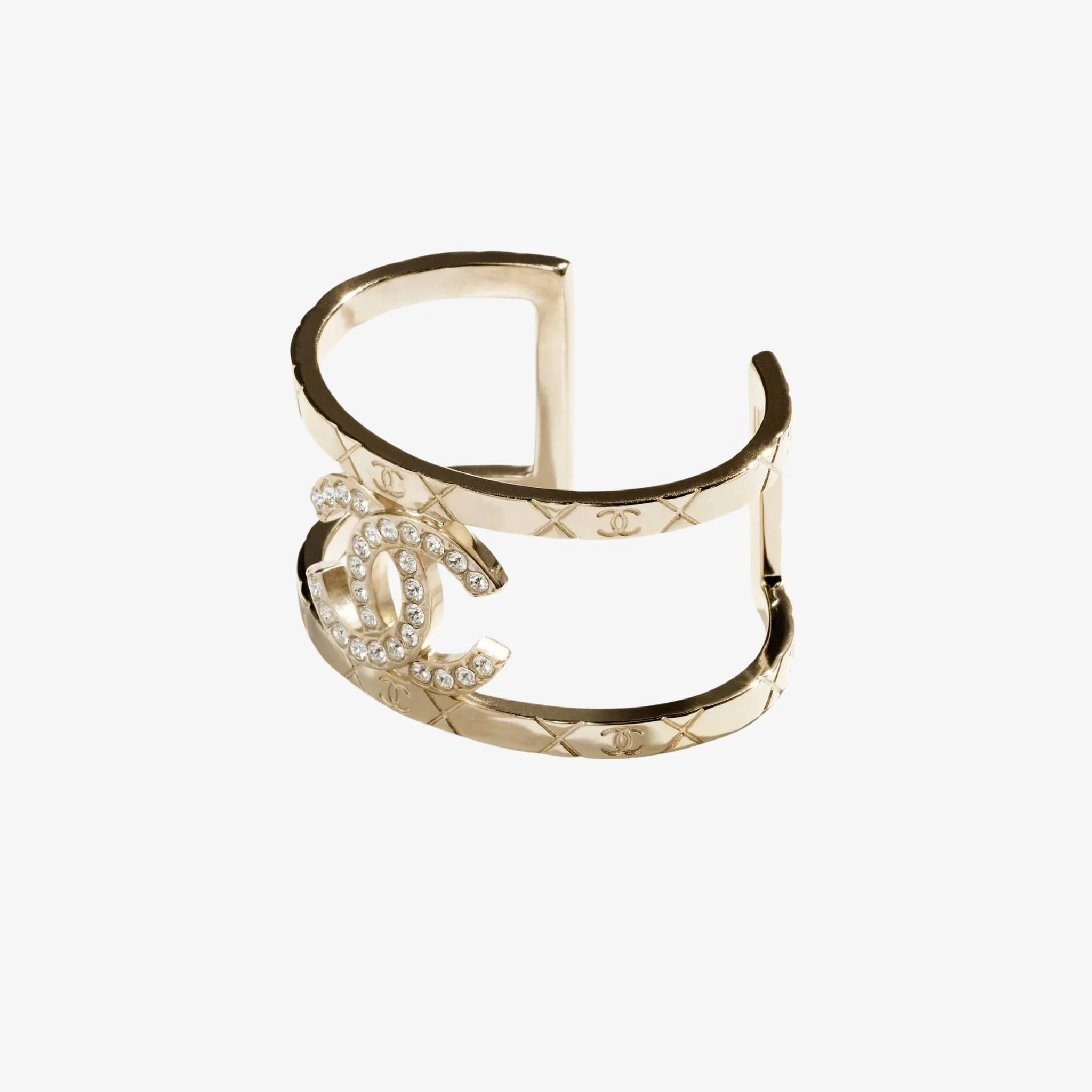 Cuff Metal And Diamonds Gold Crystal - Image 2