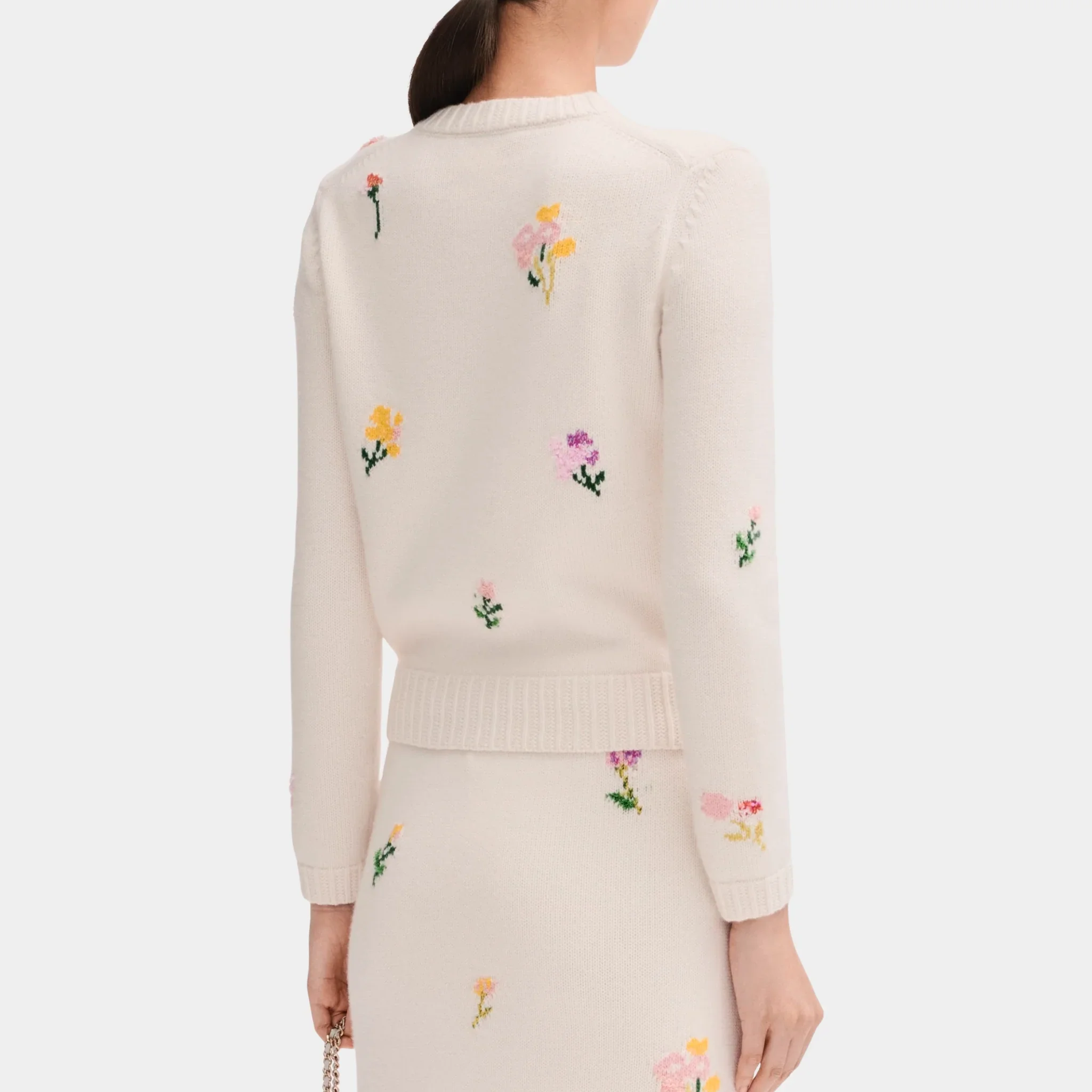 Ecru and Multicolor Cardigan in Cashmere and Cotton - Image 2