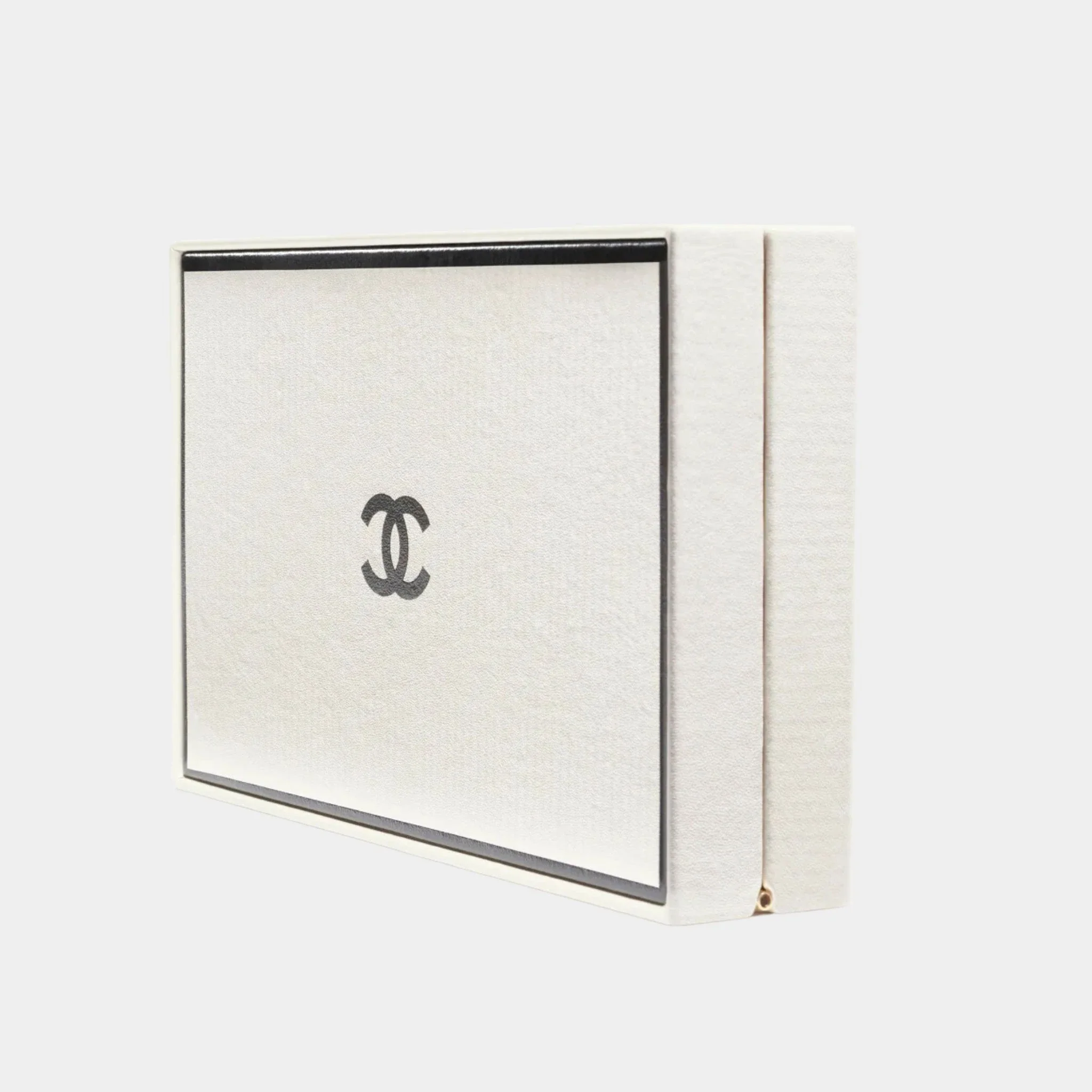 Evening Bag Box Printed Calfskin & Gold-Tone Metal Black & White - Image 2