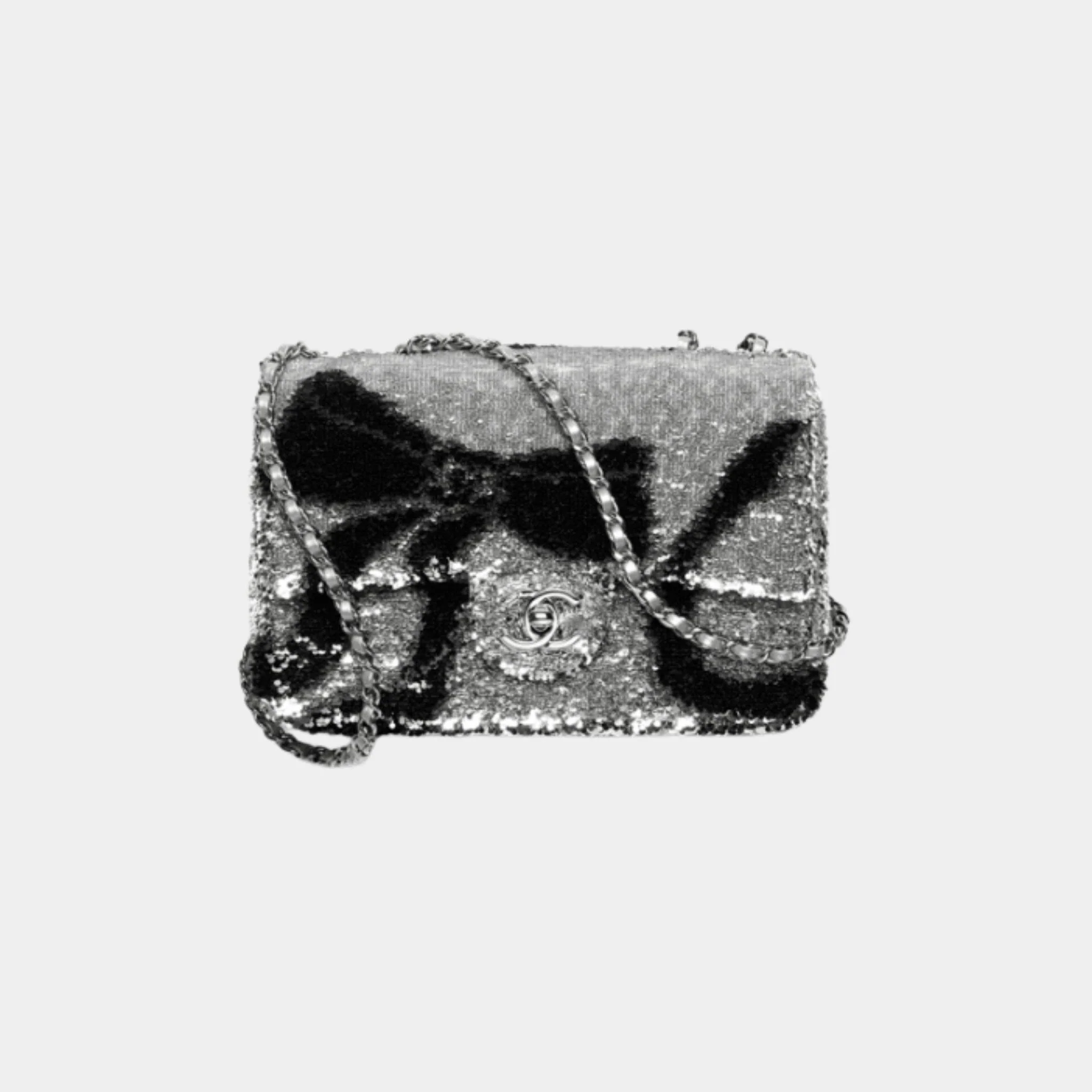 Flap Bag in Quilted Gradient Sequins and Ruthenium - Image 4
